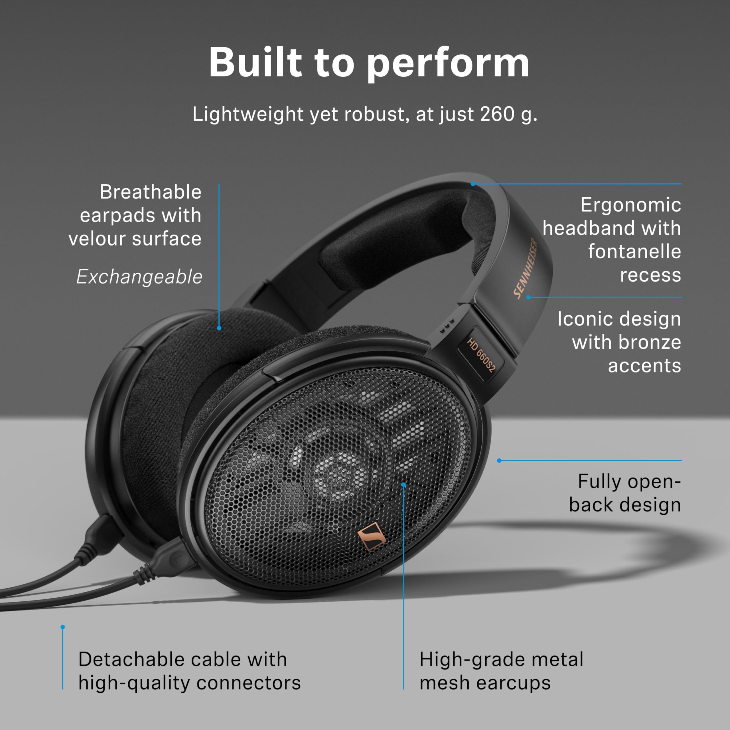 Sennheiser HD 660S2 - Audiophile Open-Back Over Ear Headphones with Deep Bass Extension and Refined Acoustic Performance, Over-Ear Headphones for PC, Music, Gaming, Podcasts, Premium Black