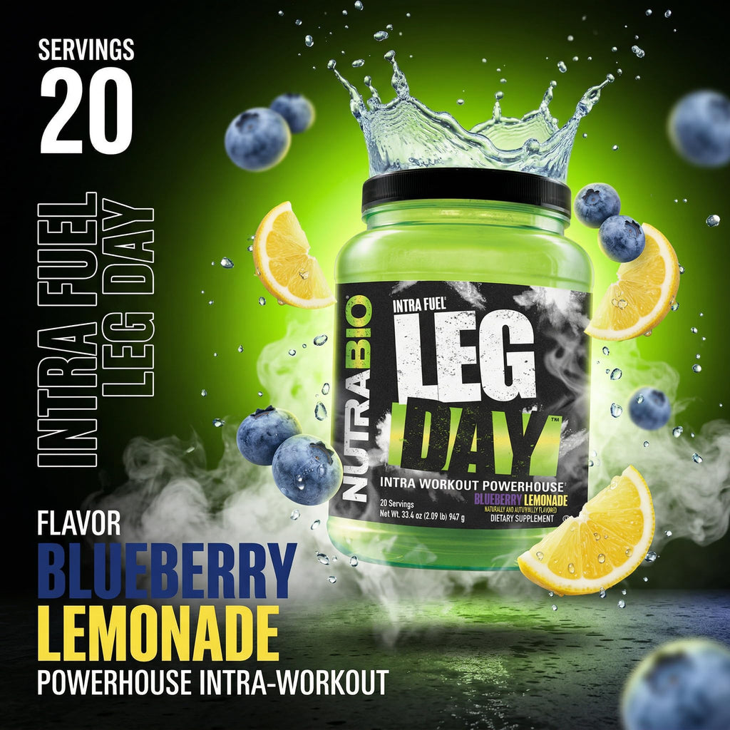 NutraBio Leg Day Intra Workout Powder – Advanced Carb Supplement with Cluster Dextrin & Electrolytes – Carb Powder with EAAs/BCAAs – Cyclic Dextrin for Performance – Blueberry Lemonade, 20 Servings