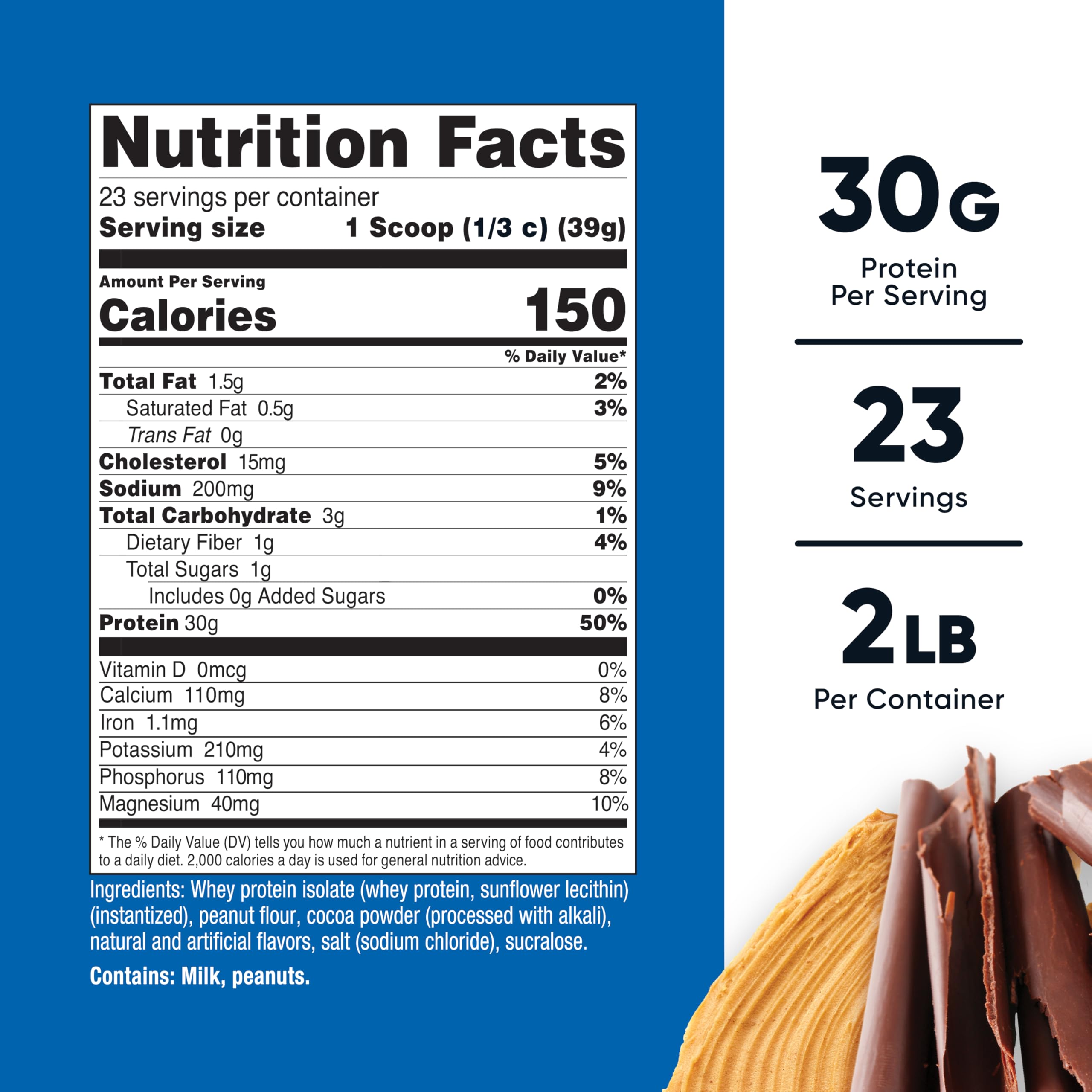 Nutricost Whey Protein Isolate (Chocolate Peanut Butter, 2 Pound) Protein Powder