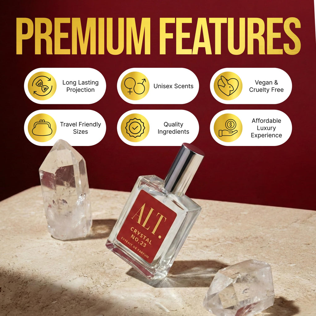ALT. FRAGRANCES Crystal No. 23 – Inspired by Bac. Roug. 540, Unisex Perfume, Extrait de Parfum, Long Lasting Perfume for Men & Women with Jasmine, Amberwood & Cedar Notes, 60ml