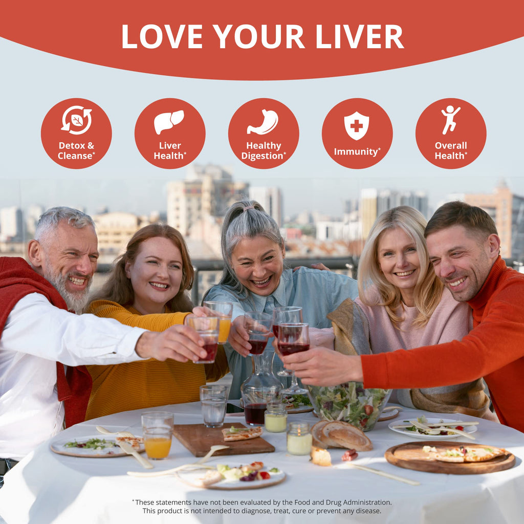 LiverTox - Advanced Liver Detox & Cleanse Formula - Herbal Liver Support with Milk Thistle, Turmeric, Artichoke, Dandelion, Beet & Zinc Helps Liver Function & Digestion | 60 Vegan Capsules