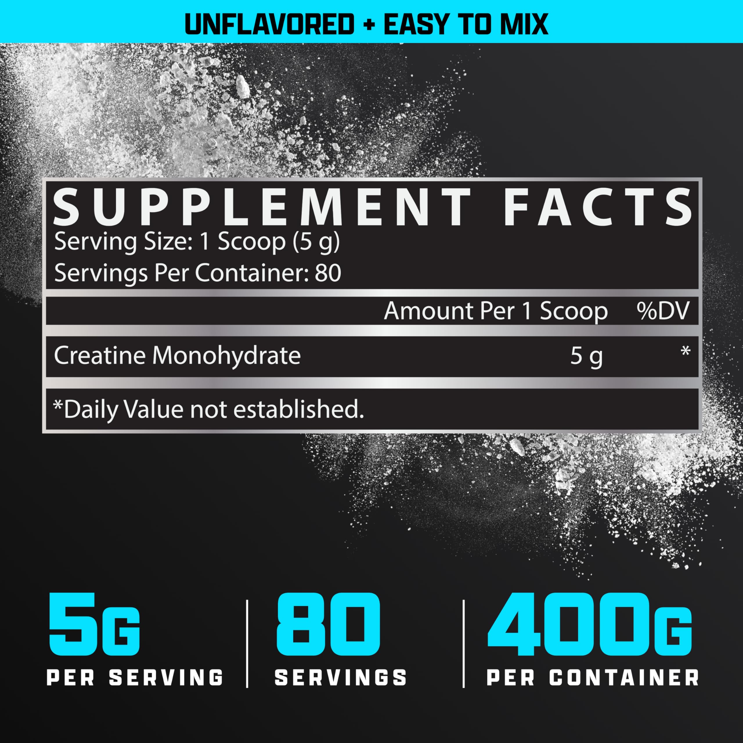 Nutrex Research Ultra Pure Creatine Monohydrate Powder Unflavored | 5G Micronized Creatine Powder for Muscle Gain, Strength, Endurance and Recovery, 80 Servings