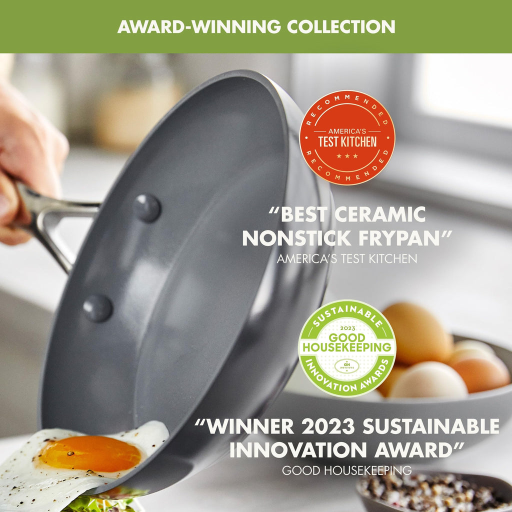 GreenPan Valencia Pro 3 Piece (8", 9.5" & 11") Ceramic Nonstick Skillet Set