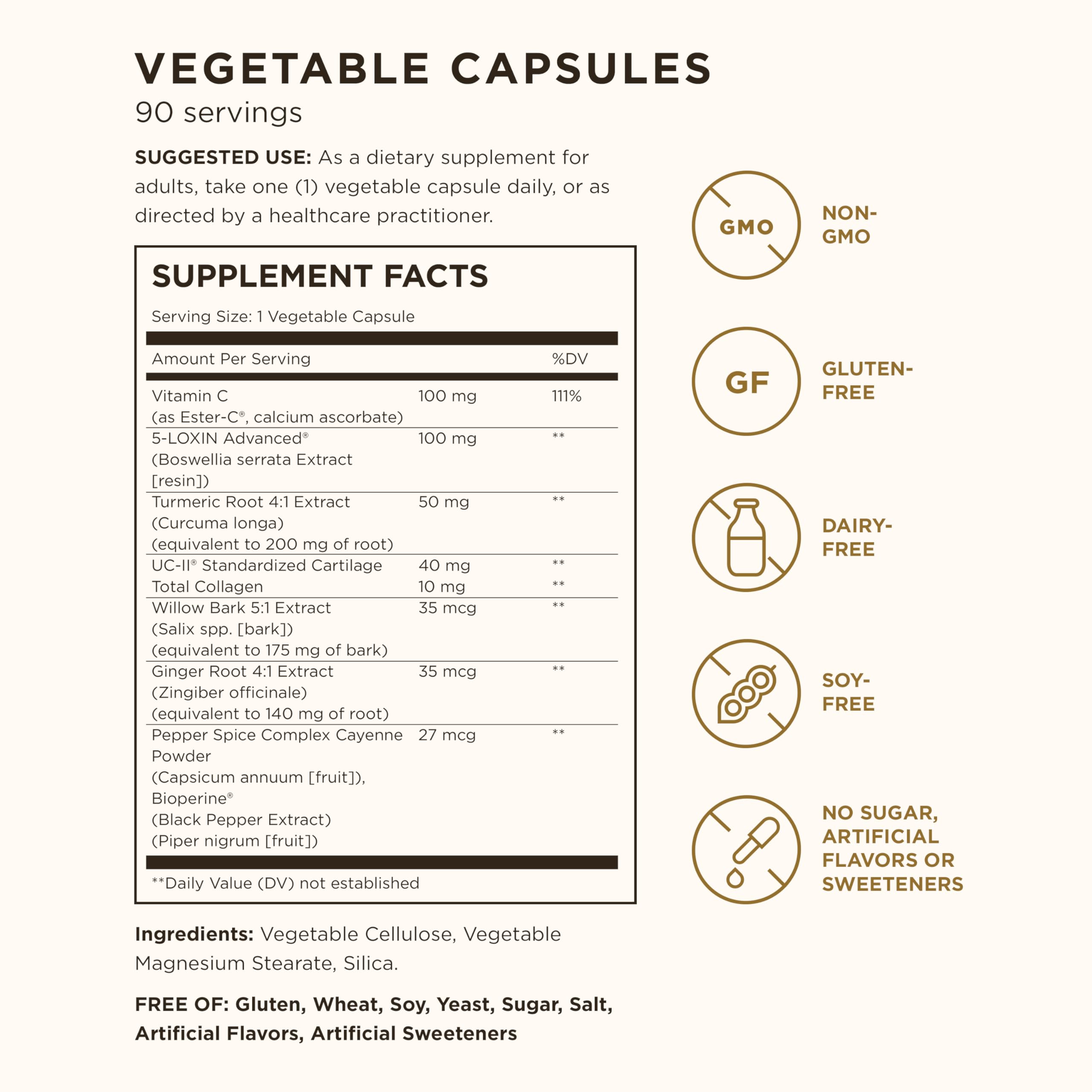 Solgar No. 7 - Joint Support and Comfort - 90 Vegetarian Capsules - Increased Mobility & Flexibility - Gluten-Free, Dairy-Free, Non-GMO - 90 Servings
