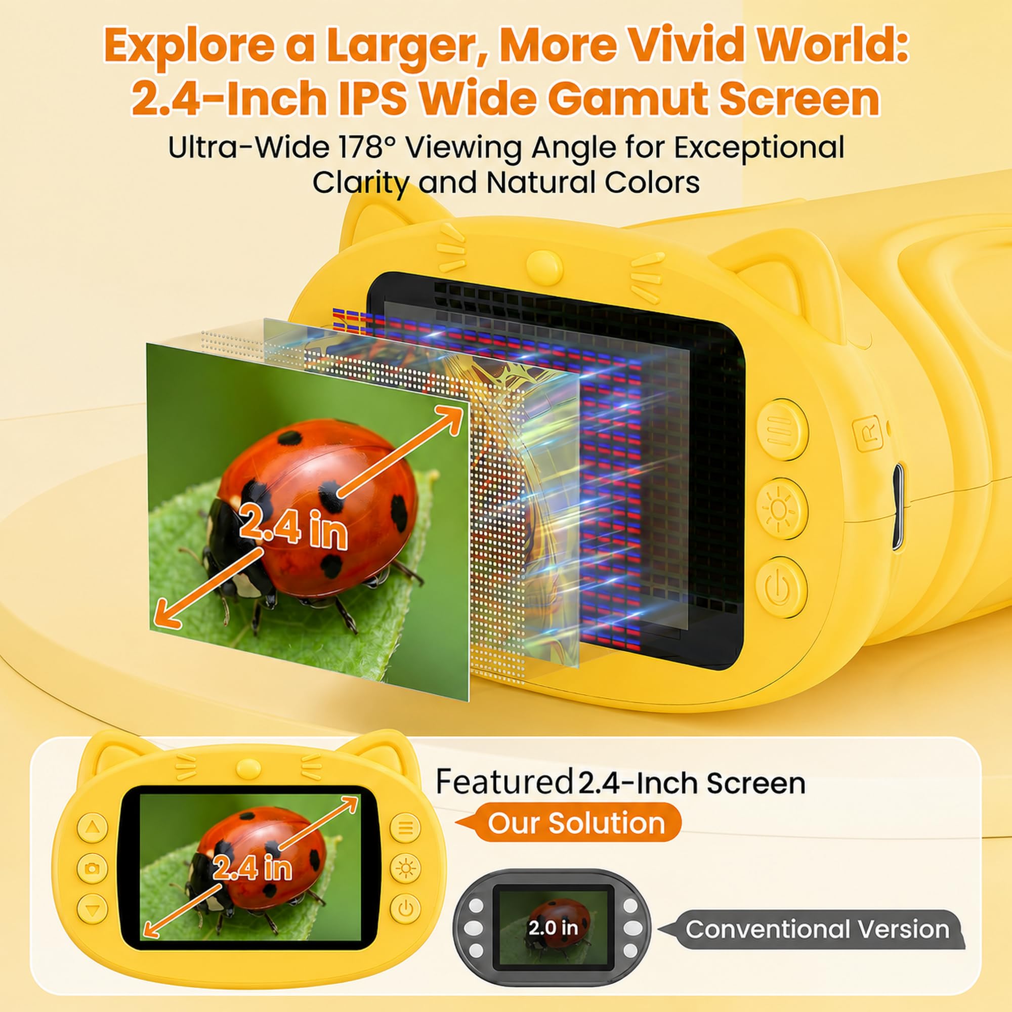 OAEBLLE Kids Microscope, 4K 1000X Zoom, 2.4" Screen, STEM Toy for Ages 4-8