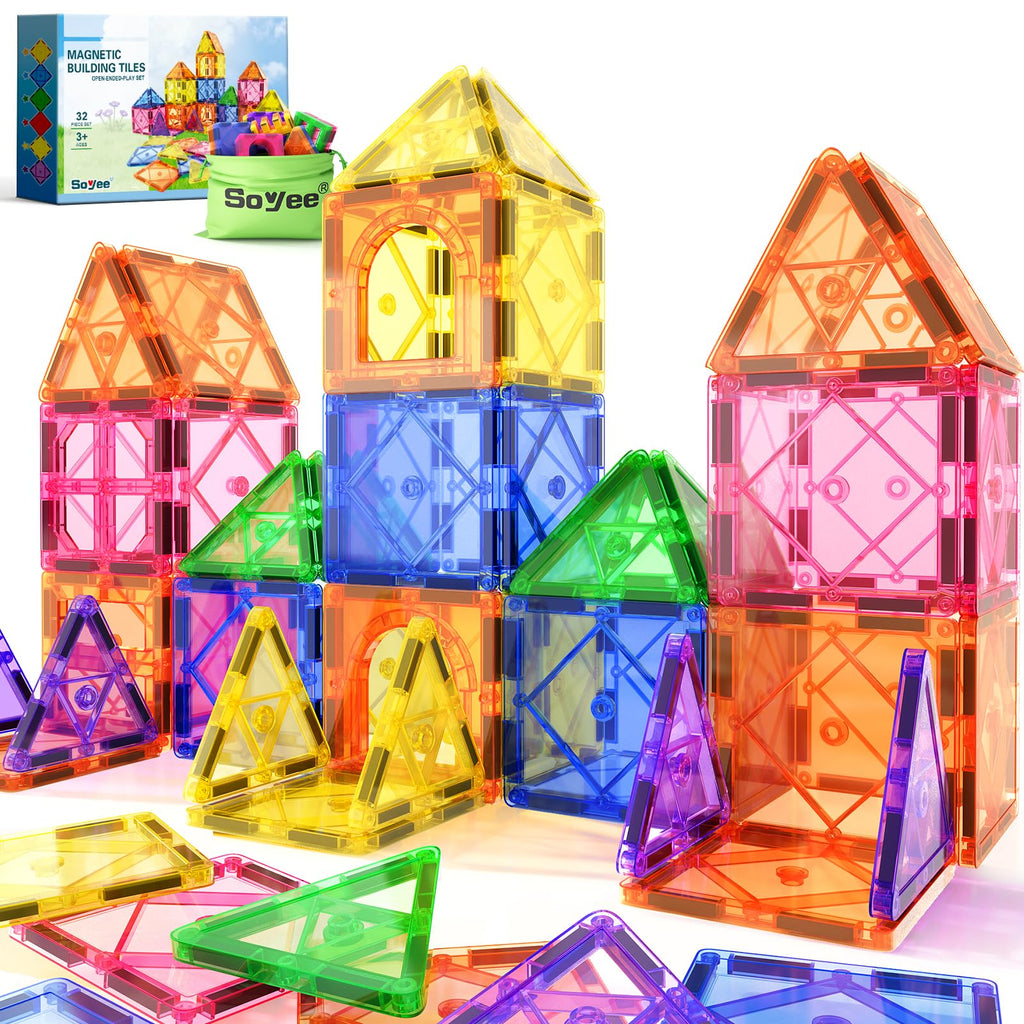 Magnetic Tiles Toddler Toys Magnetic Building Blocks for Kids Ages 3-12 STEM Educational Toys for Girls & Boys Sensory Toys for Kids with Autism Classroom Must Haves Outdoor Toys