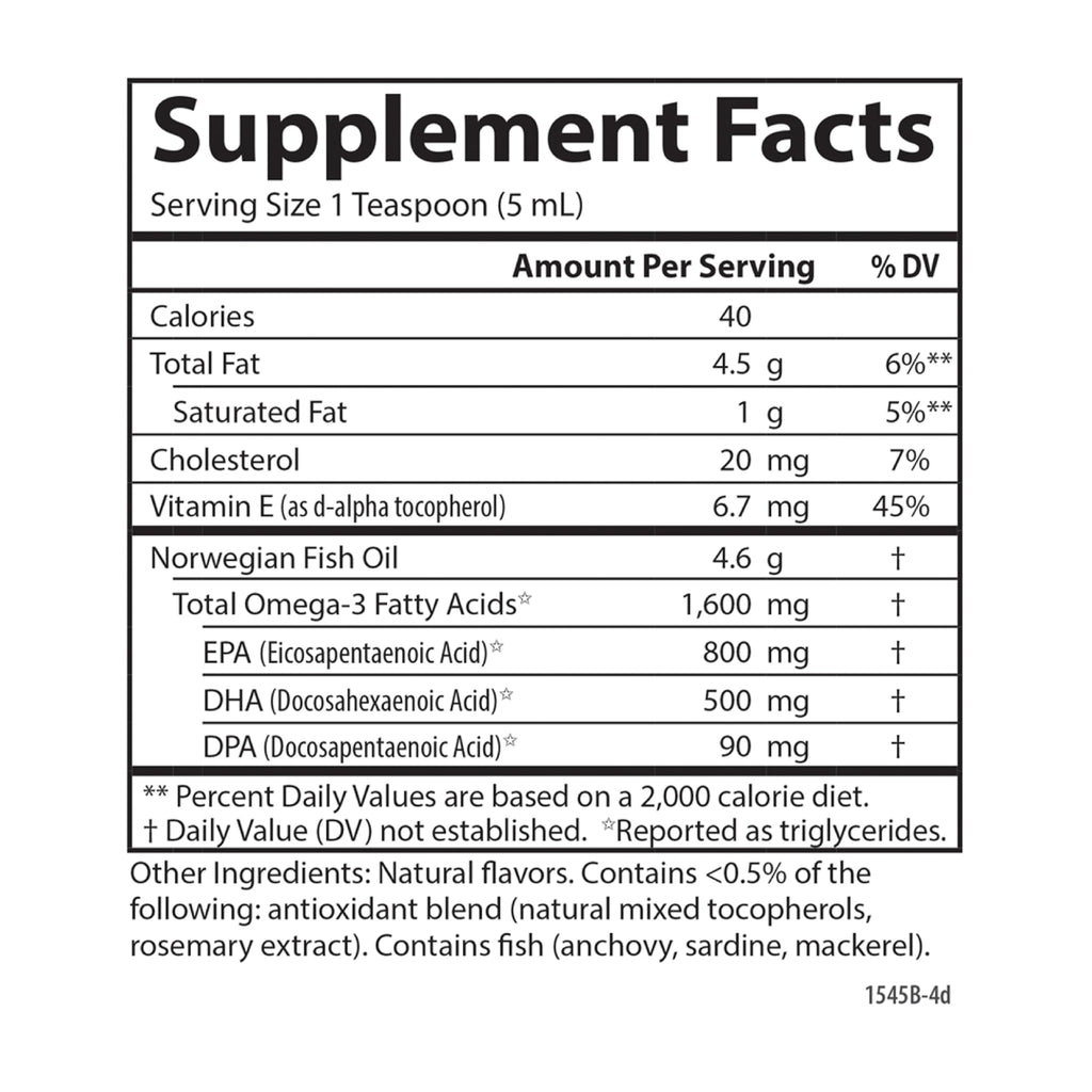 Carlson - The Very Finest Fish Oil, 1600 mg Omega-3s, Liquid Supplement, Norwegian, Wild-Caught, Sustainably Sourced , Lemon, 16.9 Fl Oz