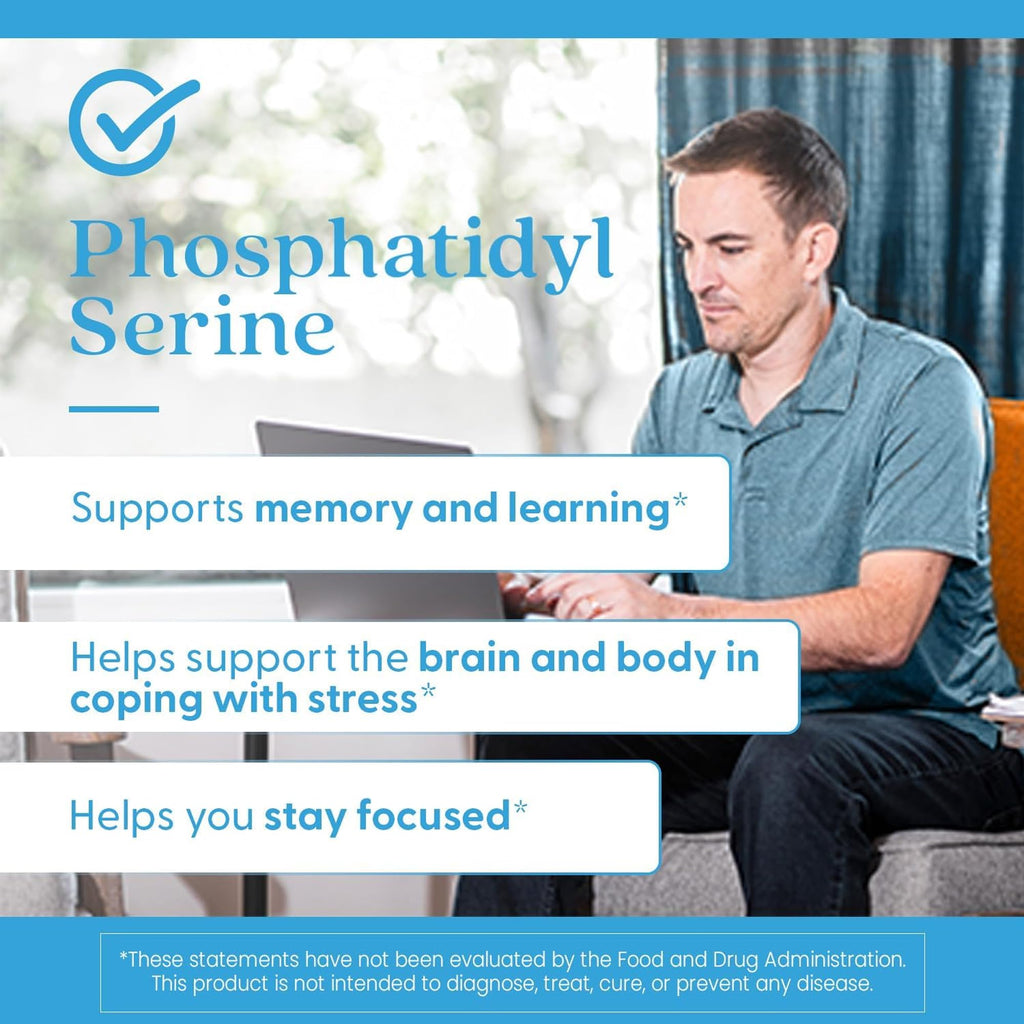 Doctor's Best Phosphatidylserine Supplement 100 mg - Phosphatidyl Serine Capsules for Men & Women, Memory & Cognitive Support for Adults, Supports Brain Health, Gluten Free, Vegan - 120 Veg Caps
