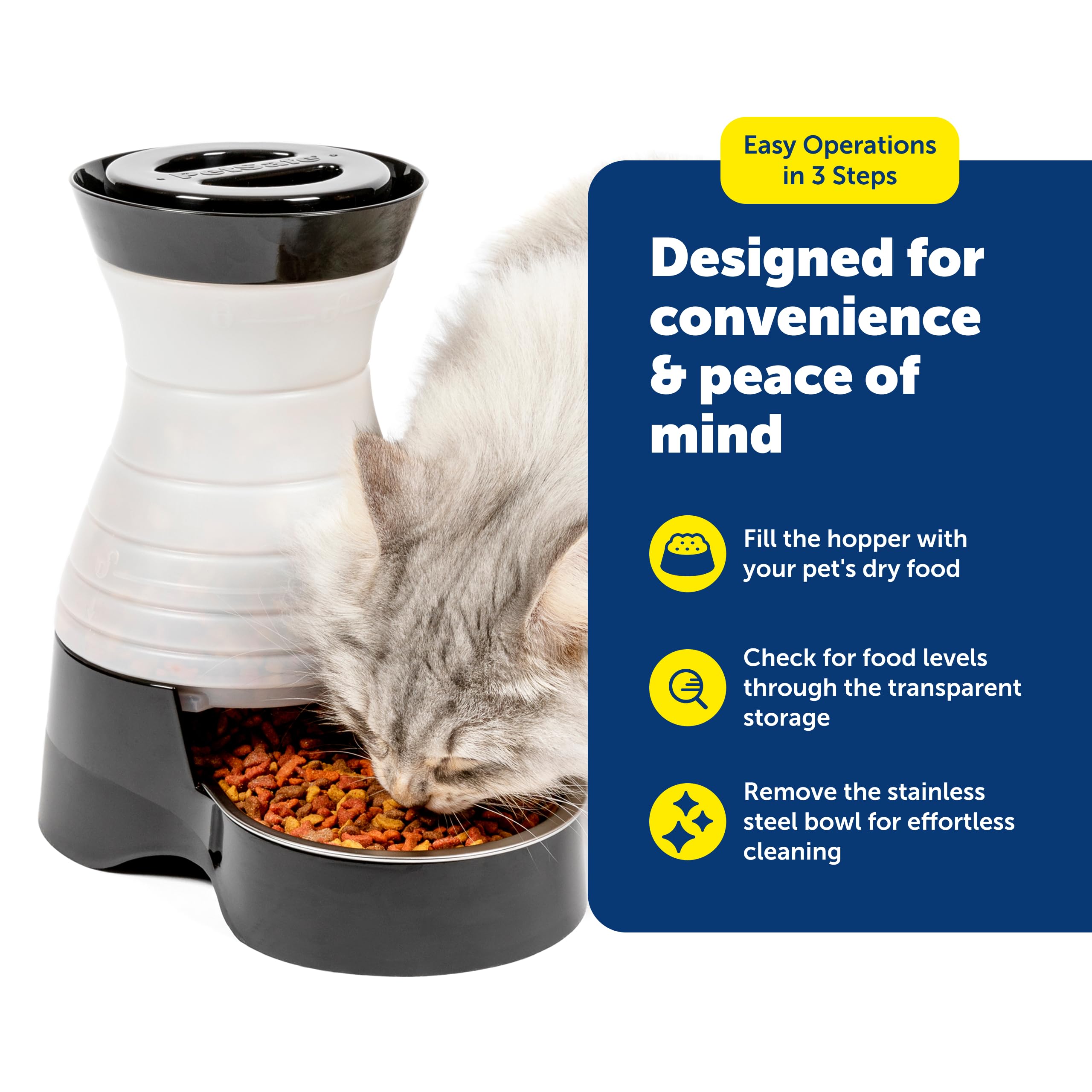 PetSafe Healthy Pet Food Station, 4 lb Gravity Feeder, Cats & Dogs, Medium