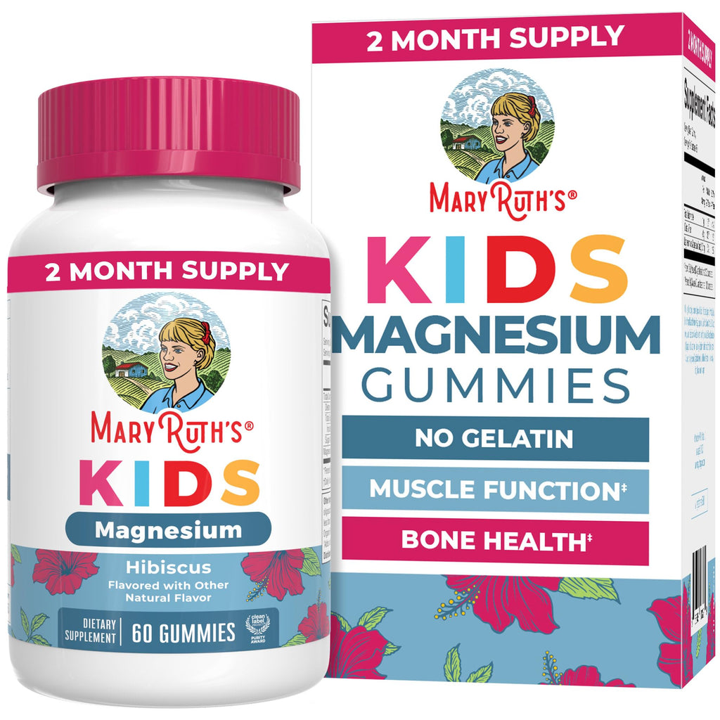 MaryRuth's Kids Magnesium Gummies, 50mg Magnesium Citrate for Kids 4+, 60ct
