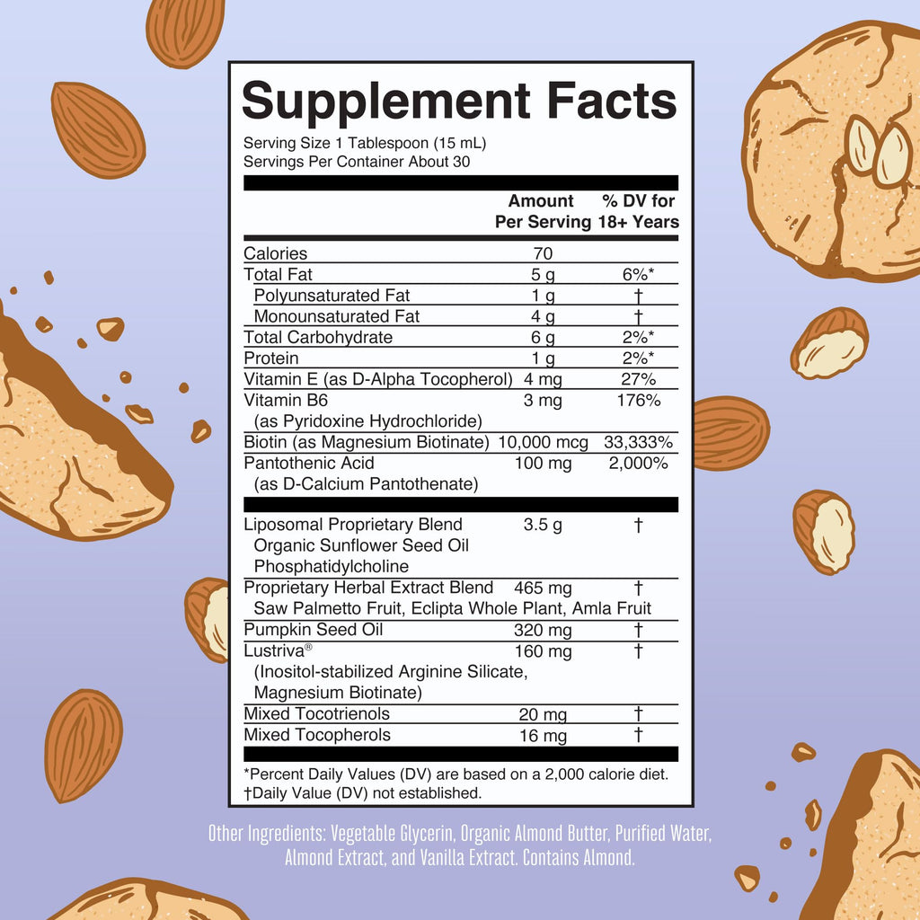 MARYRUTH'S Organics Lion's Mane Liposomal (Coffee Cake) & Hair Growth MAX (Almond Cookie) | Clean Label Project Verified® | Vitamins for Cognitive Support, Beauty, and Overall Health | Vegan, Non-GMO