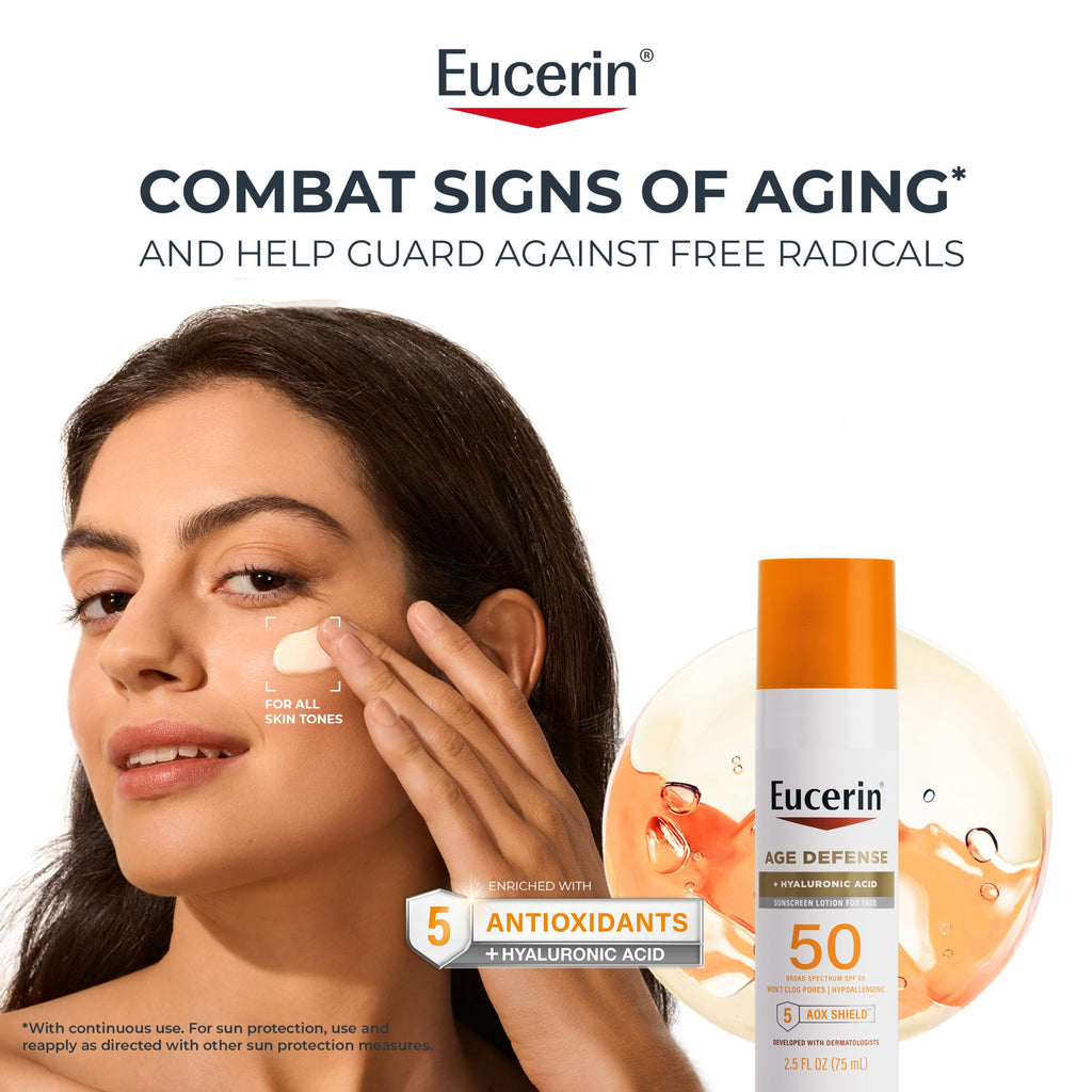 Eucerin Sun Age Defense Face Sunscreen Lotion SPF 50, 2.5 FL OZ