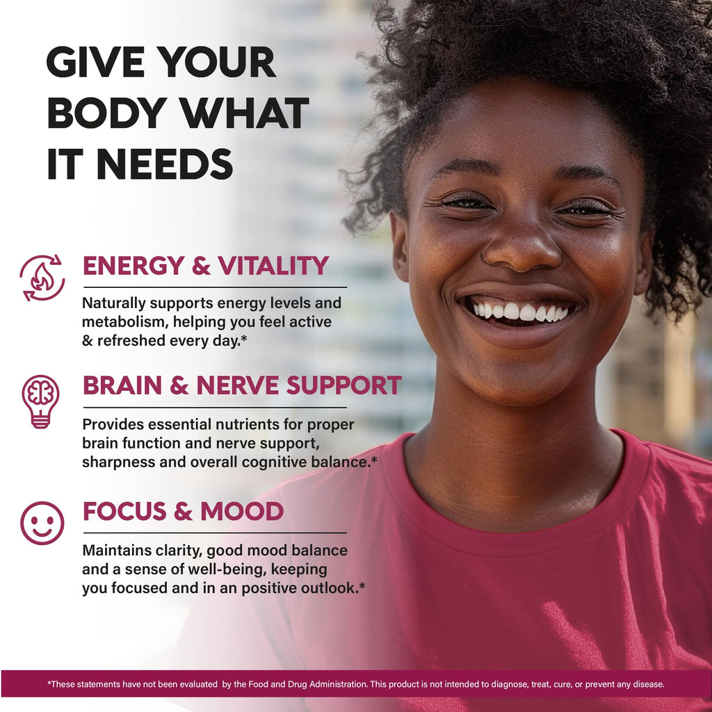 Vitamin B Complex for Men & Women - Riboflavin B2, B12, B1, B3, B5, B6, B7, B8, B9 | Vitamin C, Choline, Inositol | B-Complex Supplement | Energy, Brain & Heart Support | Lab Tested | 120 Vegan Caps