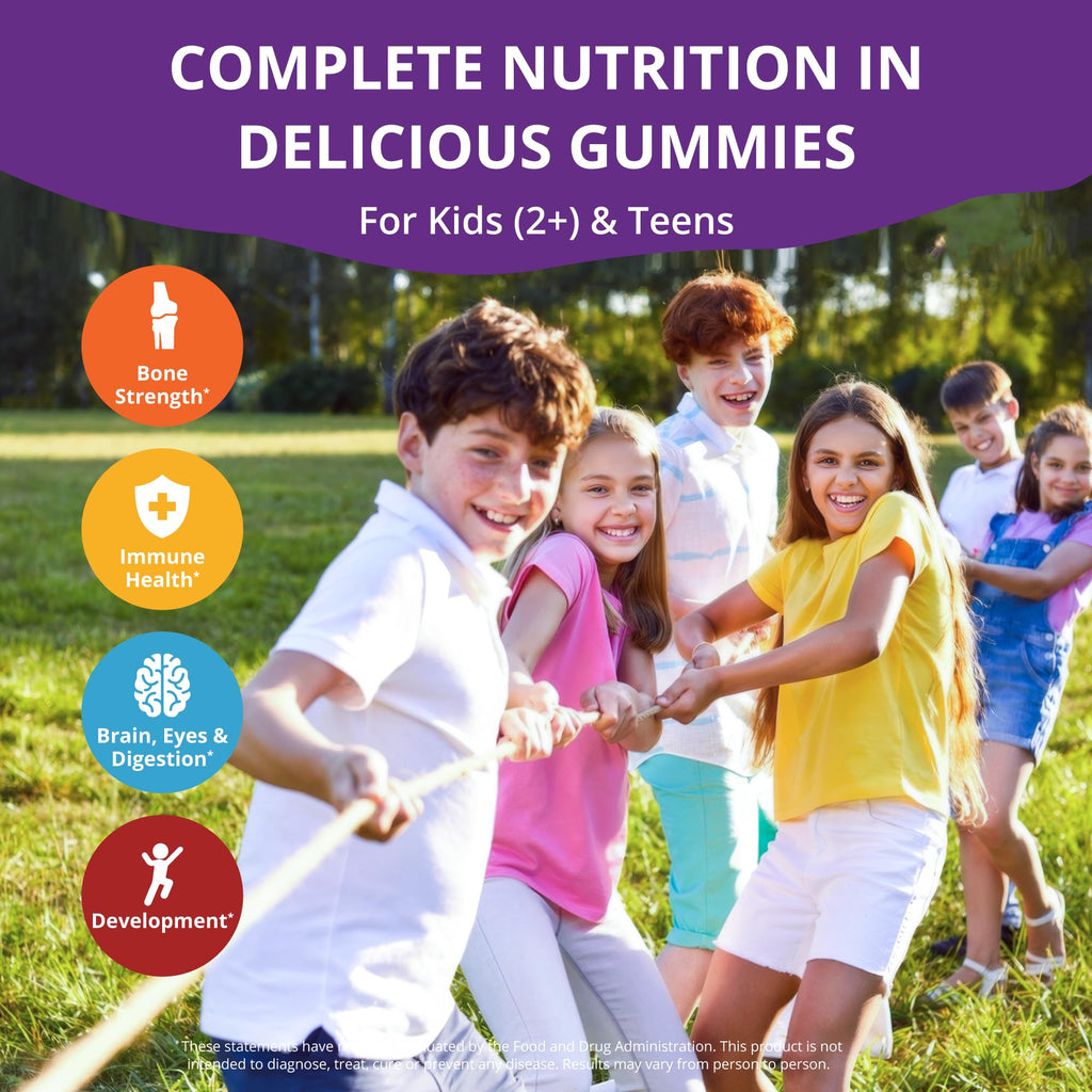 NuBest Bundle Healthy Bone Support, Immune & Digestive Support Tall Gummies Tall New Look for Kids & Teens with Calcium, Vitamin D3, K2 & Multivitamins