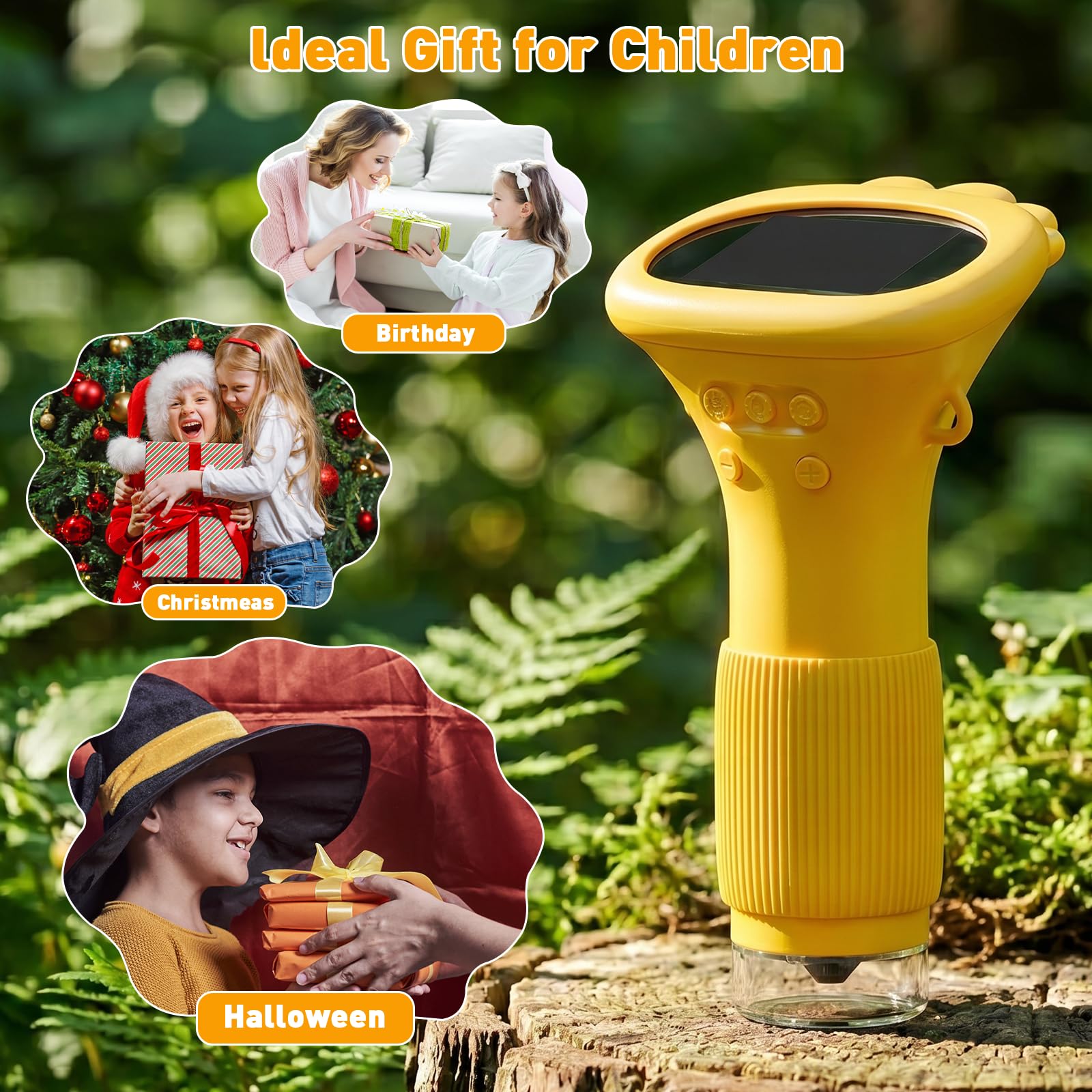 4K 1000X Digital Microscope for Kids with 2.0" IPS Screen(Yellow)