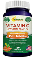 aSquared Nutrition Vitamin C Liposomal Complex - 1500mg Supplement - 180 Capsules - High Absorption VIT C Ascorbic Acid Pills - Supports Immune System & Collagen Health - 90 Servings