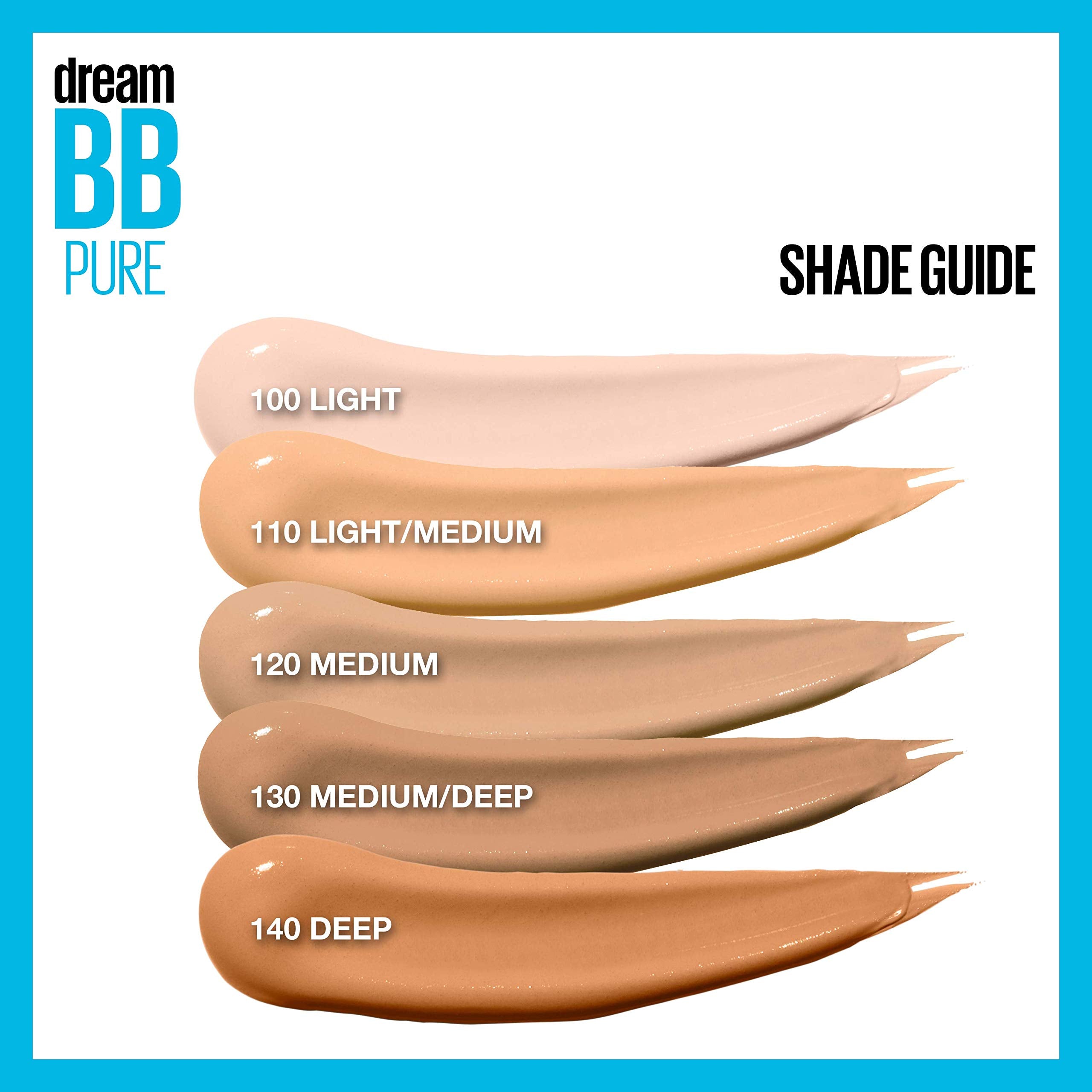 Maybelline Dream Pure Skin Clearing BB Cream, 8-in-1 Skin Perfecting Beauty Balm With 2% Salicylic Acid, Sheer Tint Coverage, Oil-Free, Medium, 1 Count