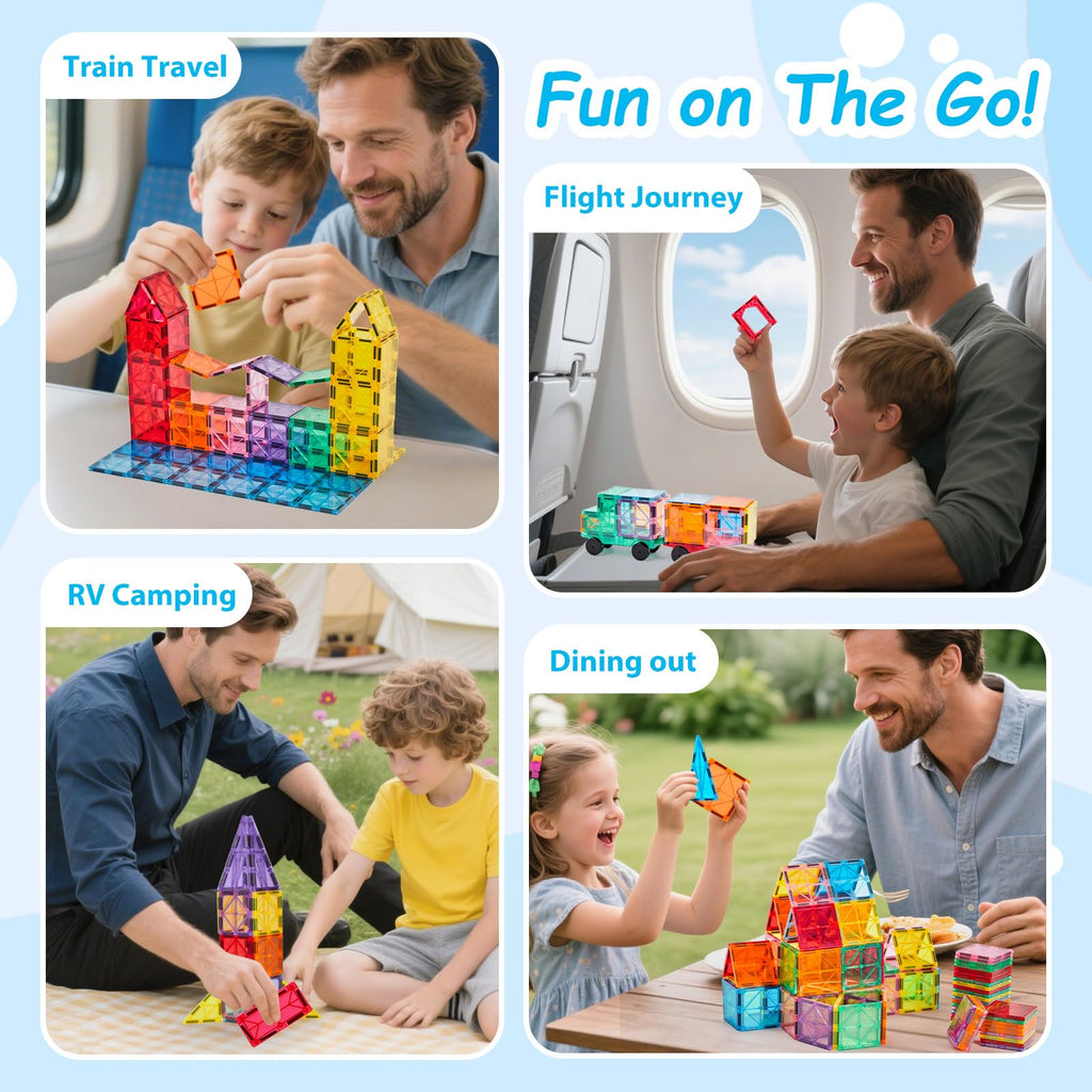 Anbalulu 134PCS Magnetic Building Tiles, Gift for Boys and Girls Ages 3+