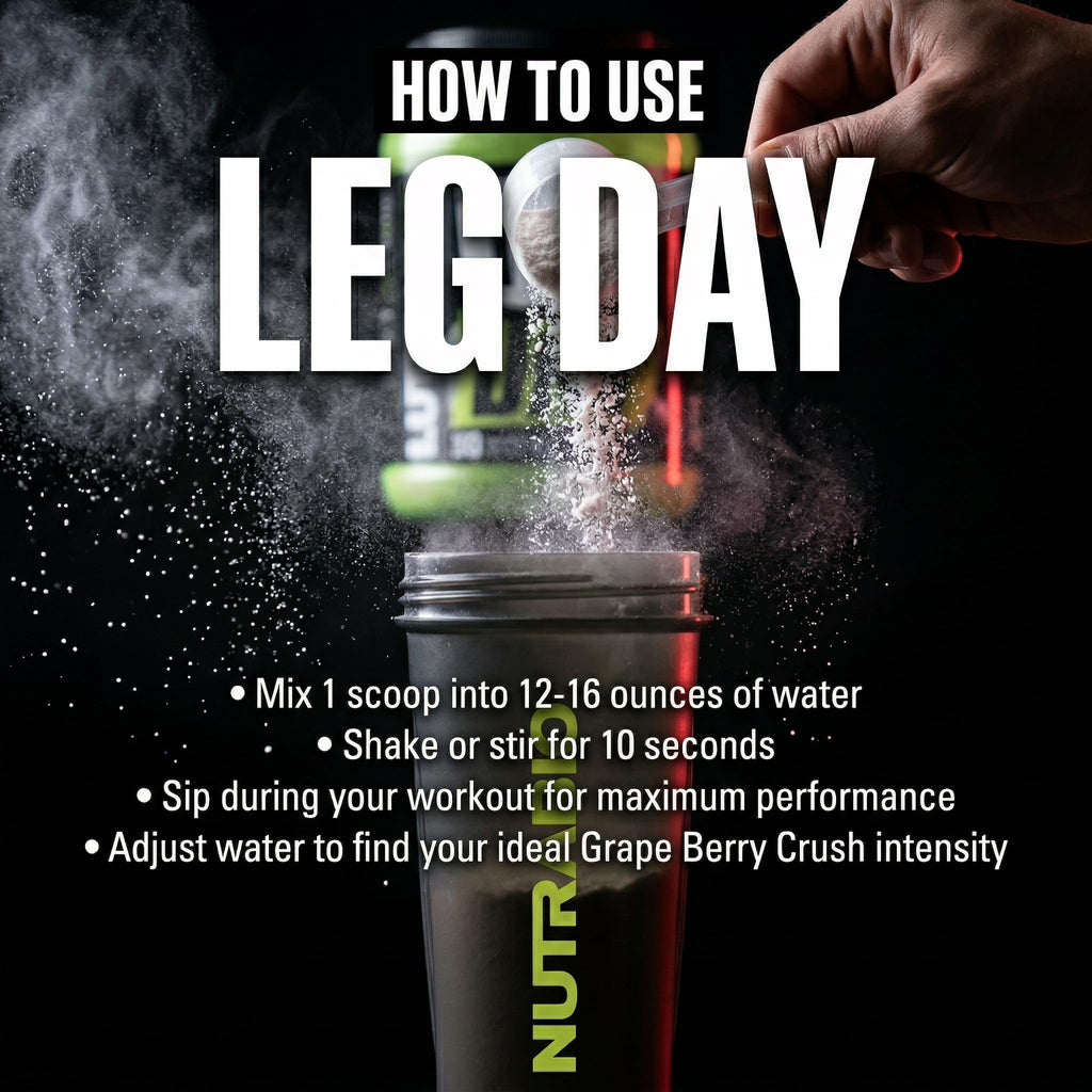 NutraBio Leg Day Intra Workout Powder – Advanced Carb Supplement with Cluster Dextrin & Electrolytes – Carb Powder with EAAs/BCAAs – Cyclic Dextrin for Performance – Grape Berry, 20 Servings