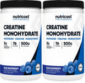 Nutricost Creatine Monohydrate Powder (Blue Raspberry), 500 Grams (1.1 LBS) (Pack of 2)