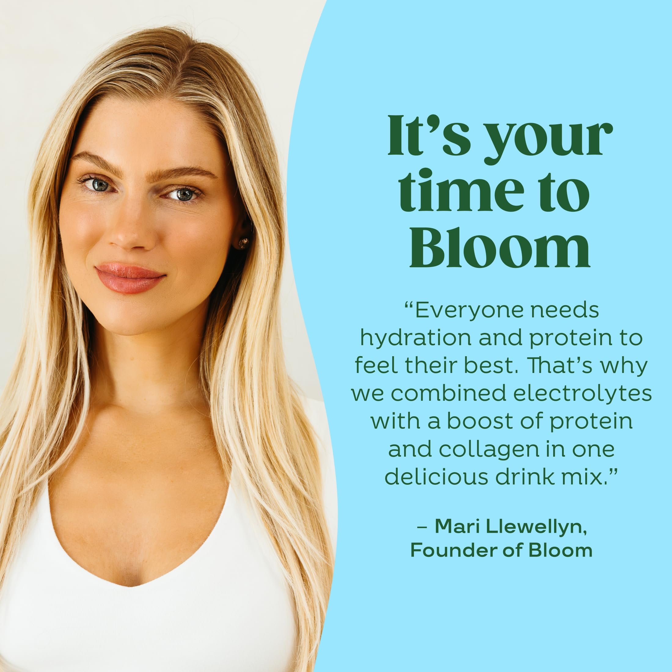 Bloom Daily Hydration Electrolyte Powder Packets with Collagen, 5g Protein, Electrolytes, Vitamins & Minerals, Sugar Free Drink Mix, Rocket Blast, 5 Count (Pack of 2)