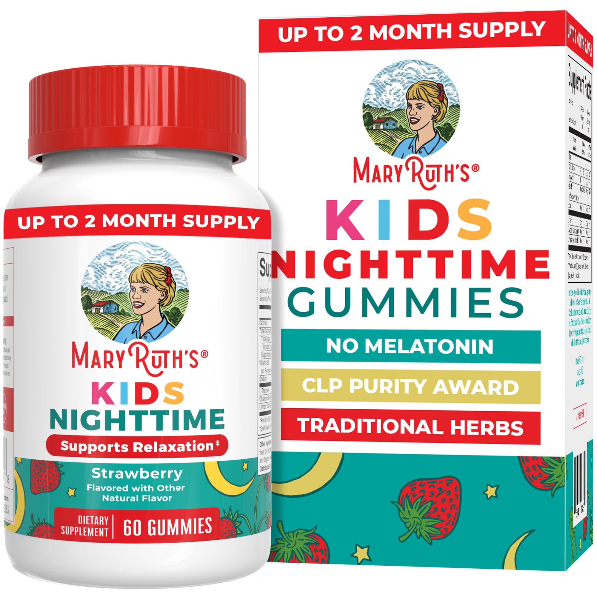 MARYRUTH'S Kids Nighttime Gummies for Ages 4+, No Melatonin, Sugar Free