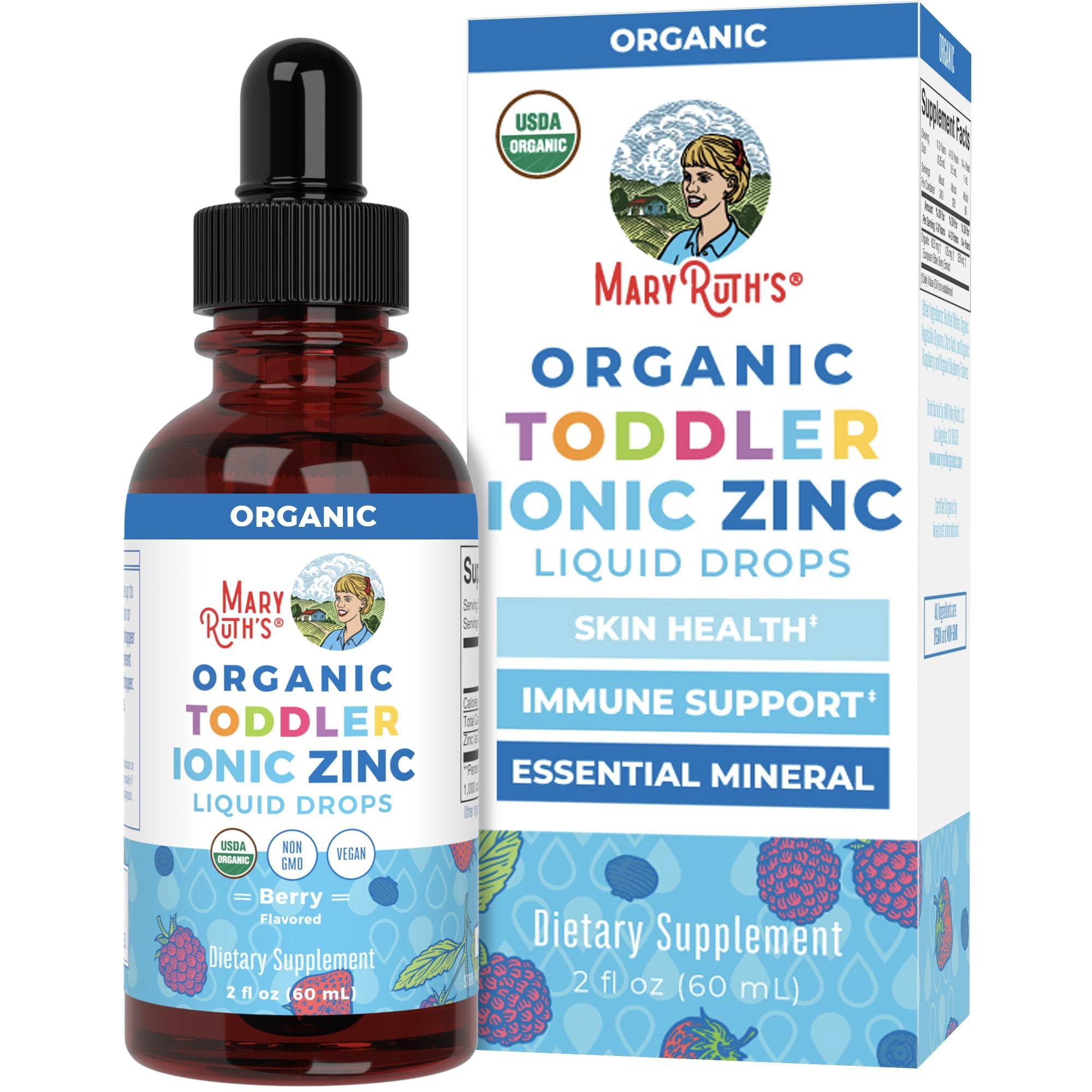 MaryRuth's Organic Toddler Zinc Liquid Drops, Berry Flavor, Vegan, 2 Fl Oz