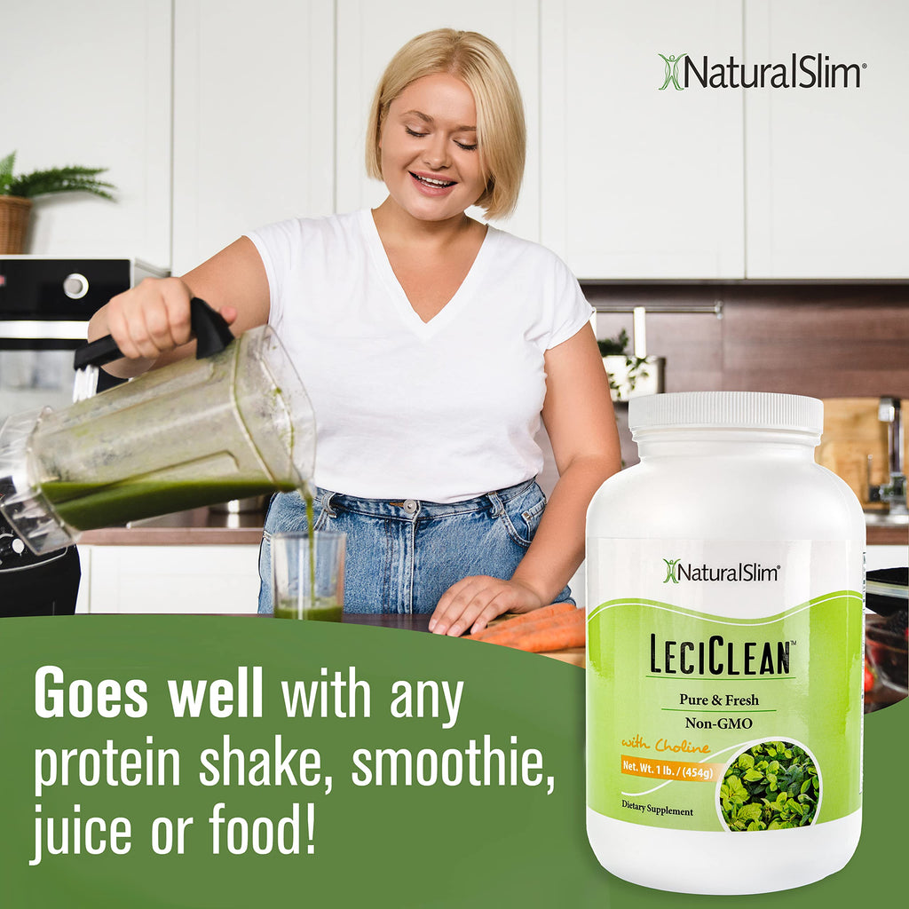 NaturalSlim Natural Soy Lecithin Granules with Choline - Pure & Fresh Granulated Lecithin Supplement for Cleansing & Cognitive Support - Non-GMO Food Grade - 1 Pound
