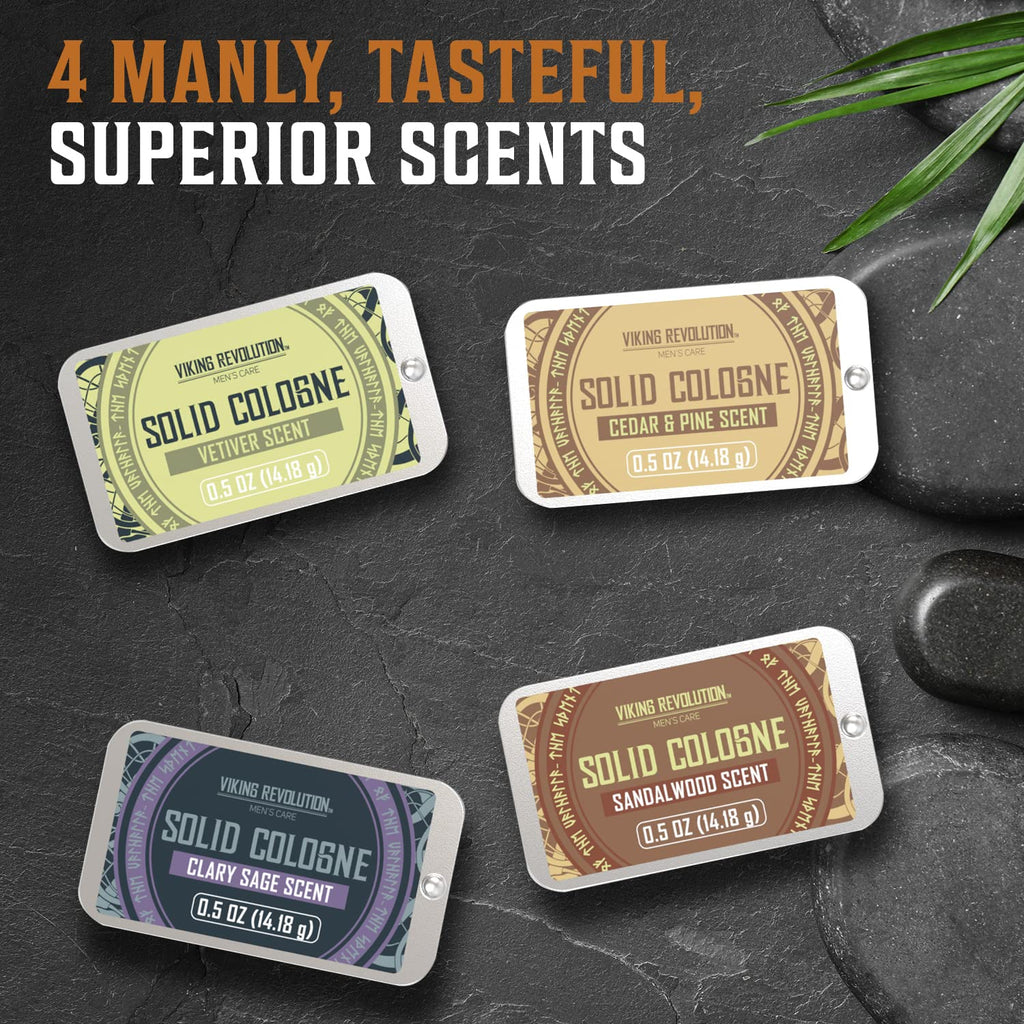 Viking Revolution Solid Cologne Set - Variety 1-0.5 oz (4 Pack)