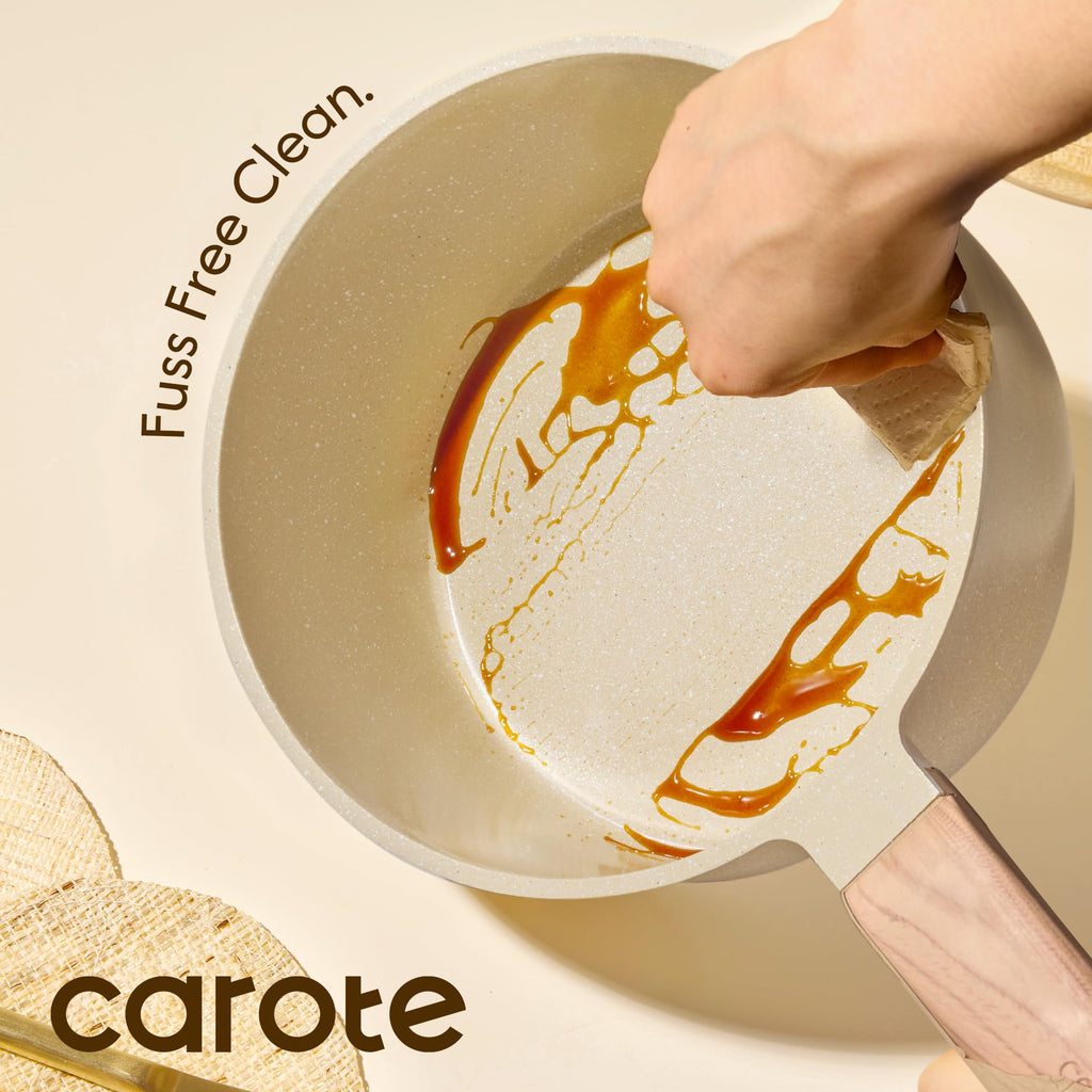 CAROTE Ceramic Nonstick 1.5Qt & 2.5Qt Sauce Pan Sets with Lid