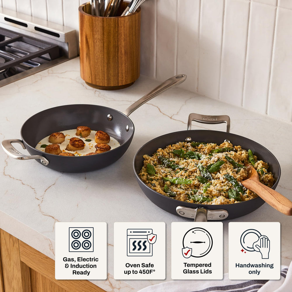 All-Clad HA1 Ceramic Nonstick , 2-Piece Fry Pan Set, Induction Ready