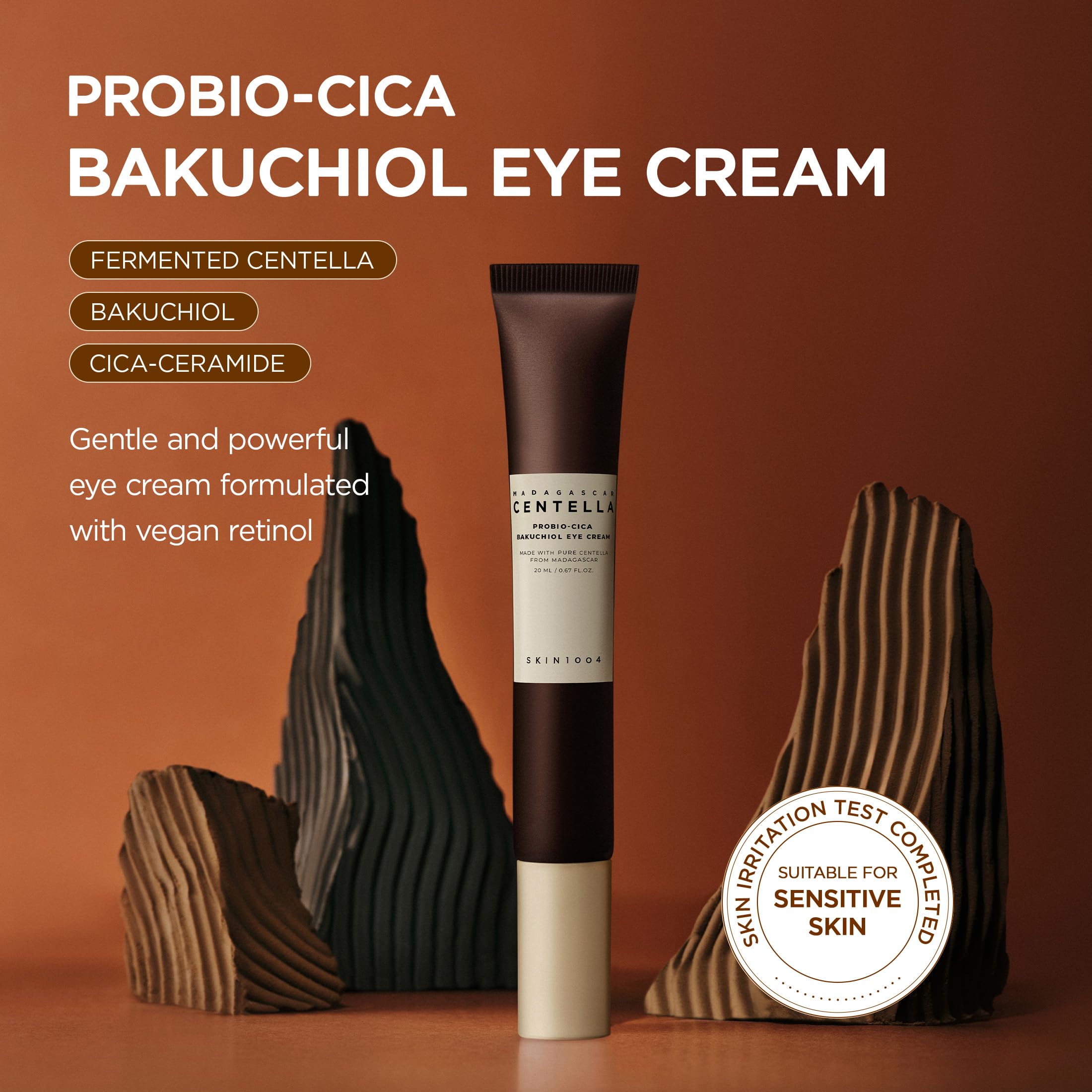 SKIN1004 Probio-Cica Bakuchiol Eye Cream Twin, Korean Under Eye Cream with Bakuchiol & Centella, Hydrating Eye Treatment for Eye Area Care, Retinol Alternative, Korean Skin Care, 0.67 fl.oz * 2ea