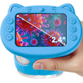Vorth Microscope for Kids, 2.4 Inch Digital Microscope with 1000X Magnification, Handheld Camera Mini Pocket Magnifying Glass, Educational Birthday Gifts Toys for Ages 3+, Blue