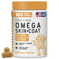 Omega 3 Fish Oil for Dogs, Chicken Flavor - 180 Skin and Coat Soft Chews