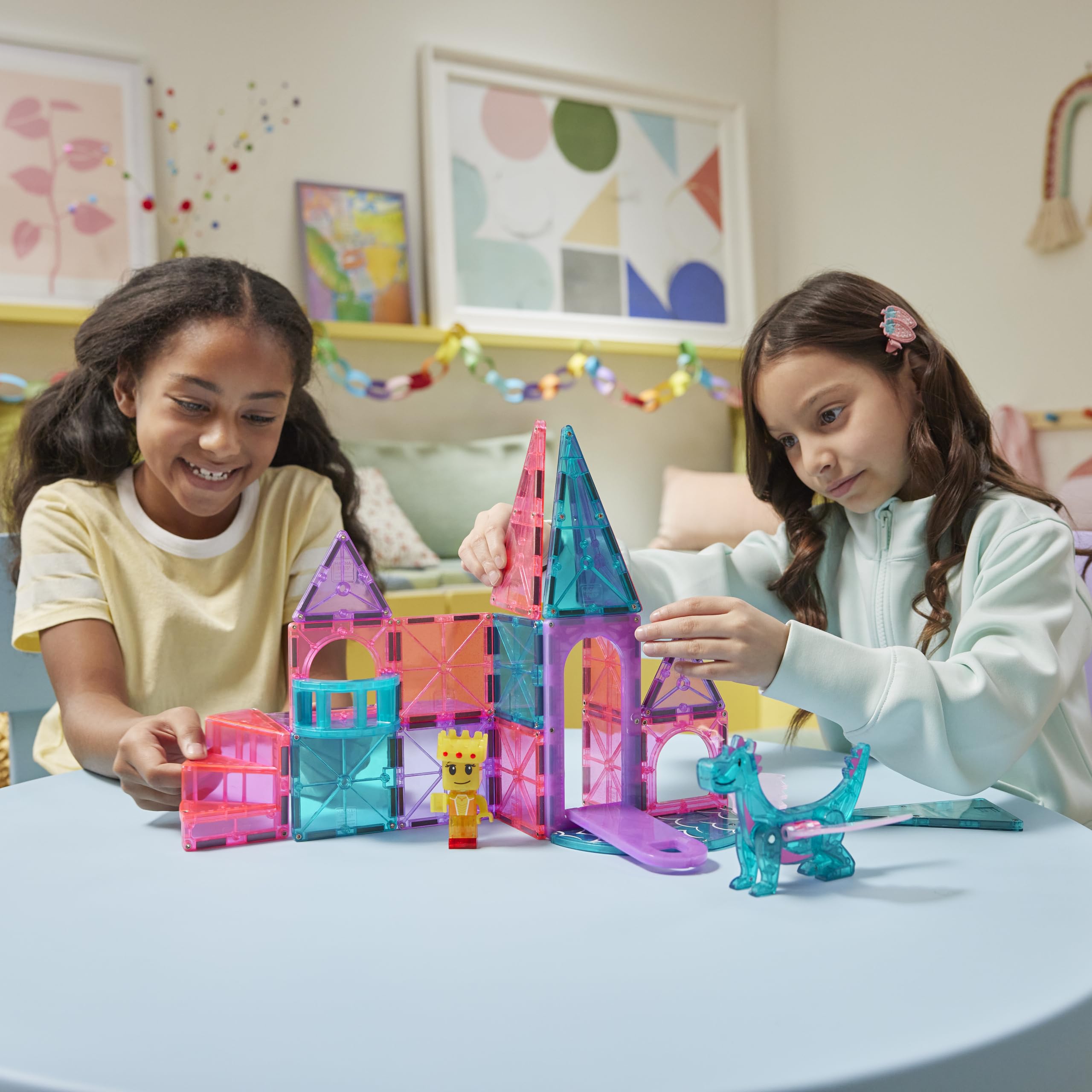 MAGNA-TILES Castle 25-Piece Magnetic Construction Set, The Original Magnetic Building Brand