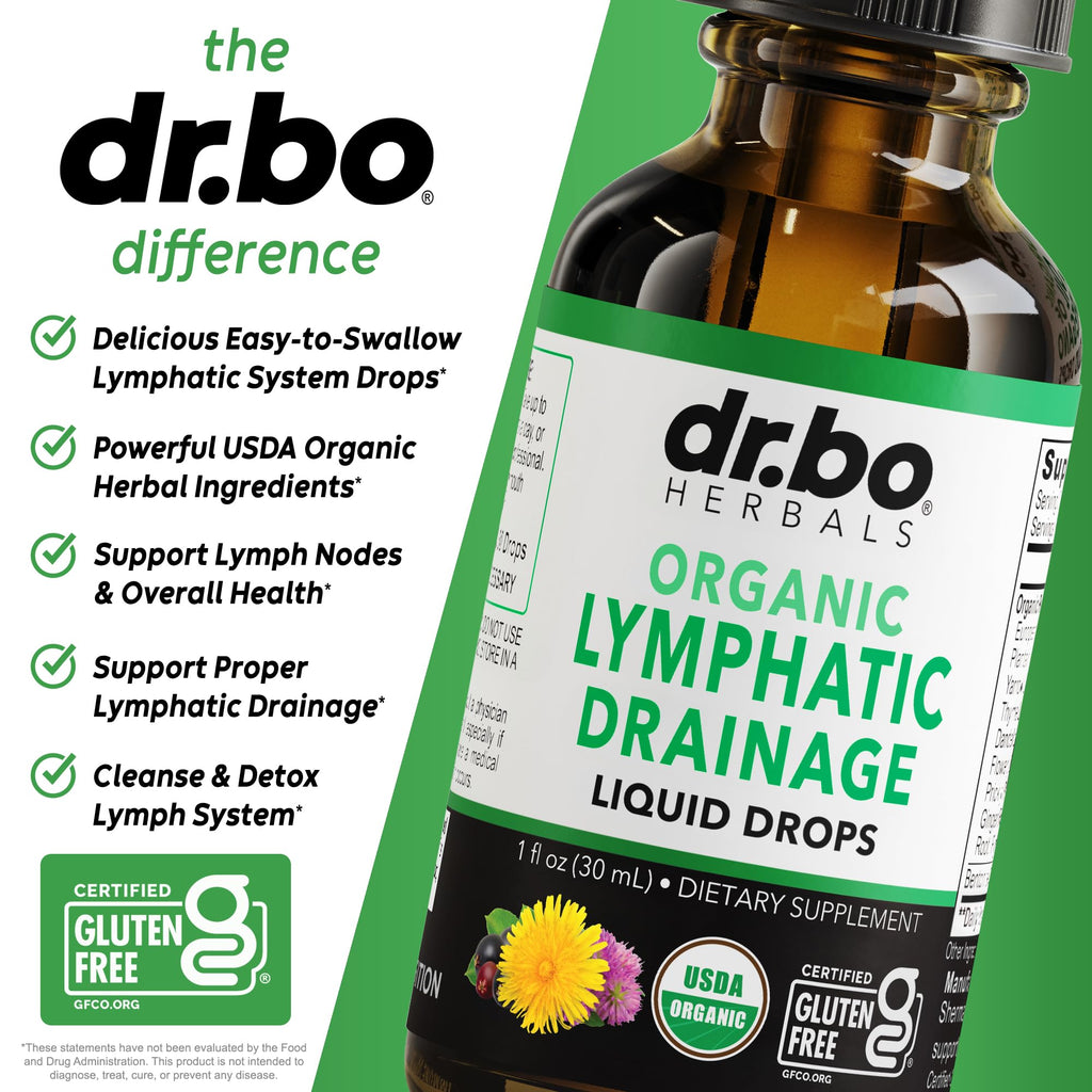 Lymphatic Drainage Supplements Drops - Organic Lymphatic Support Liquid Drops Cleanse with Echinacea, Lymph System Support Supplement, Lymph Node Detox Cleanse System Drainage - 1oz Non-GMO Organics