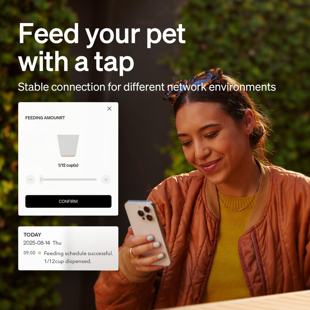 PETLIBRO Automatic Cat Feeder, 5G WiFi Automatic Dog Food Dispenser with Freshness Preservation, 5L Timed Pet Feeder with Low Food Sensor, Up to 10 Meals Per Day, Granary Black