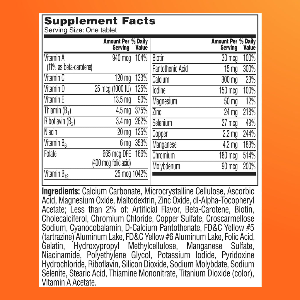 One A Day Multivitamin for Women 50 and Over Tablets, Womens Multivitamin 50 plus with Vitamins D, C, E, Zinc & Biotin, Daily Vitamins for Woman 50+, 65 Ct