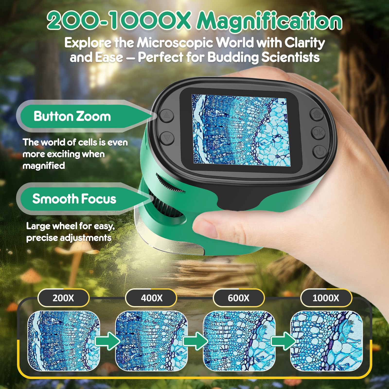 Kids Digital Microscope Science Gift: Complete STEM Toy Kit for Ages 4-12