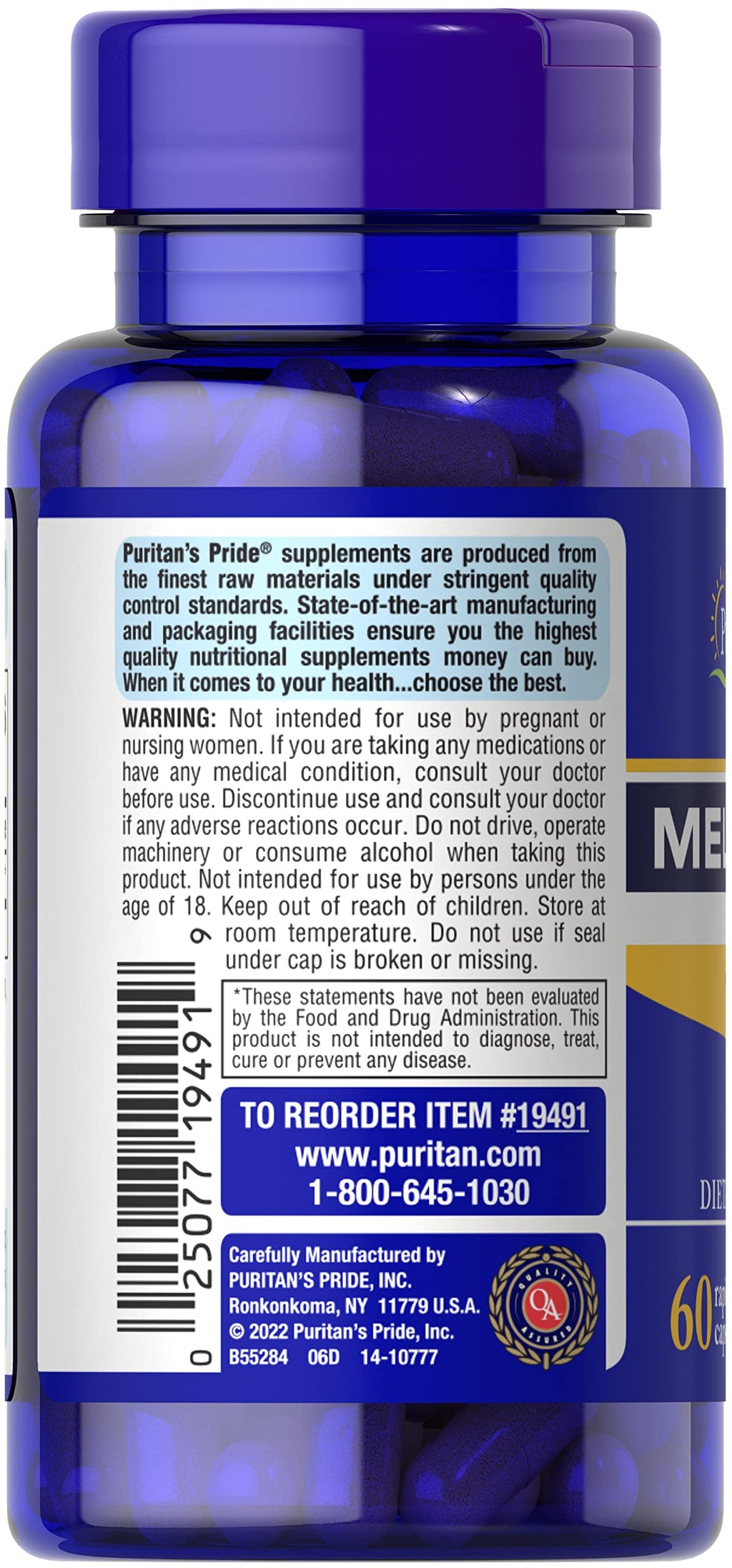 Puritan's Pride Premium Super Strength Melatonin 10mg Sleep Aid, Dietary Supplement for Sound, Restful, and Longer Sleep Support, 2 Month Supply, 60 Rapid Release Capsules (Pack of 3)