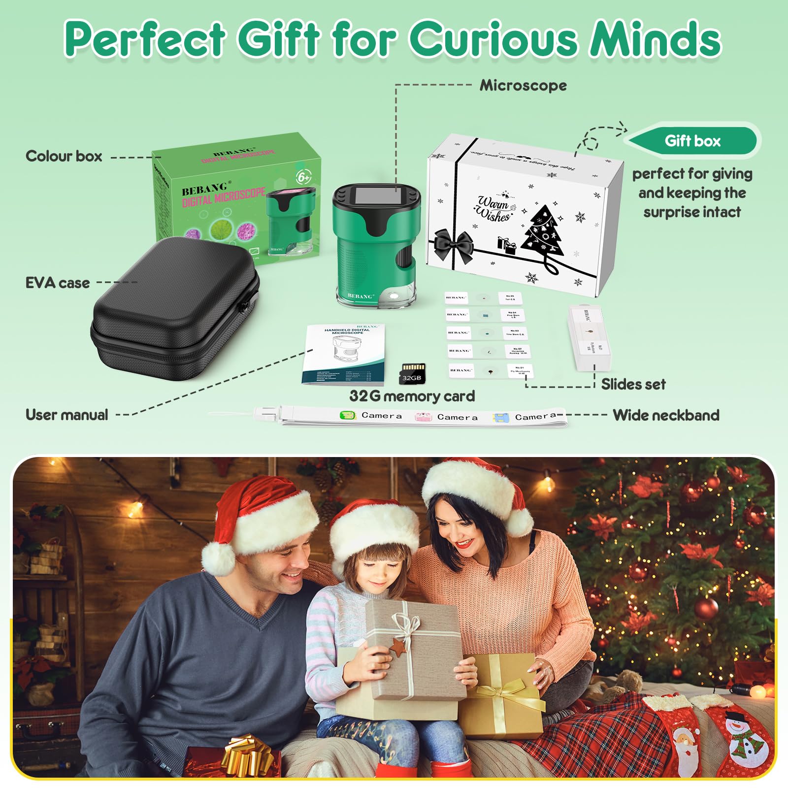 Kids Digital Microscope Science Gift: Complete STEM Toy Kit for Ages 4-12