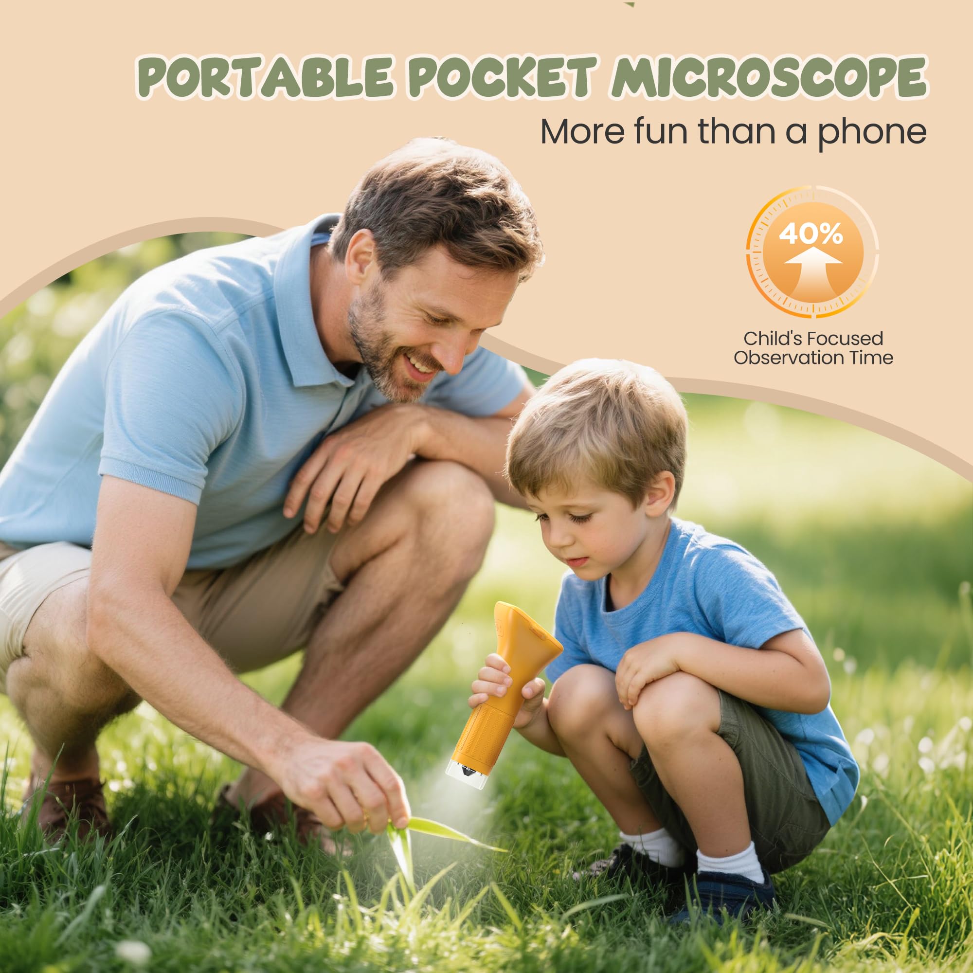 1000X Portable Handheld Digital Microscope for Kids with HD2.0 IPS Screen