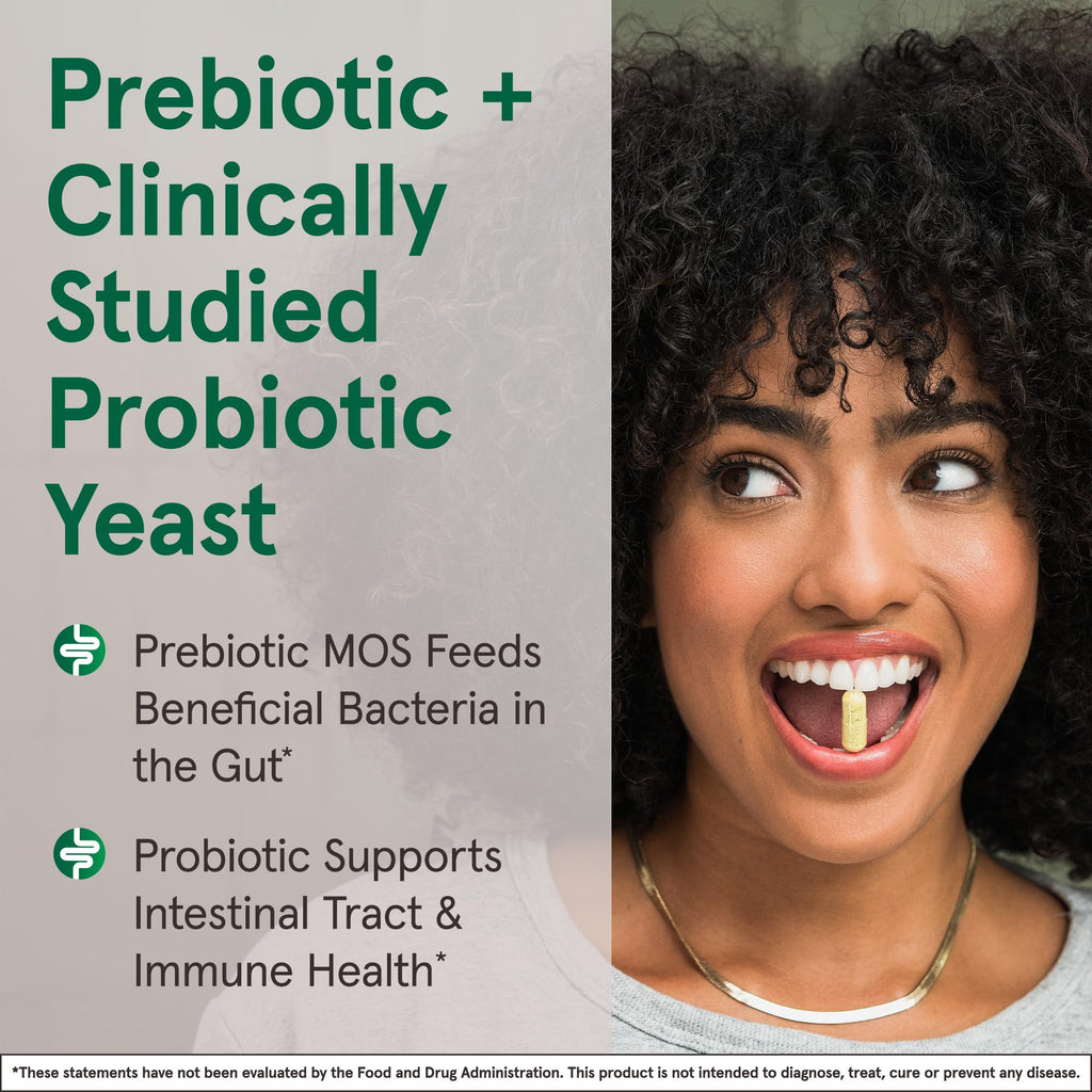 Jarrow Formulas Saccharomyces Boulardii Probiotics + MOS 5 Billion CFU Probiotic Yeast for Intestinal Health Support Gut Health Supplements for Women & Men 180 Veggie Caps, 180 Day Supply,Pack of 12