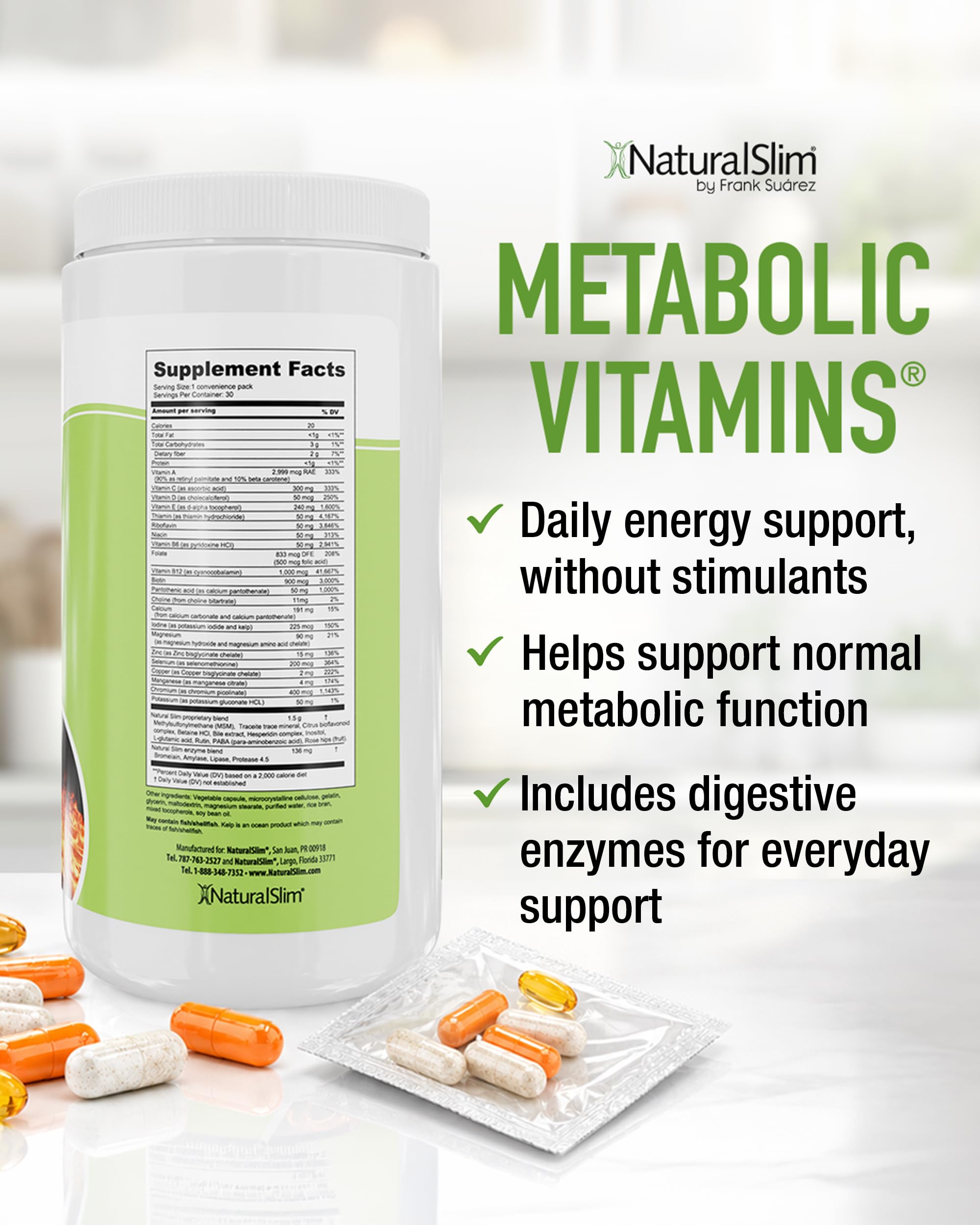 NaturalSlim Metabolic Vitamins, Multivitamin for Women and Men, 2 Pack