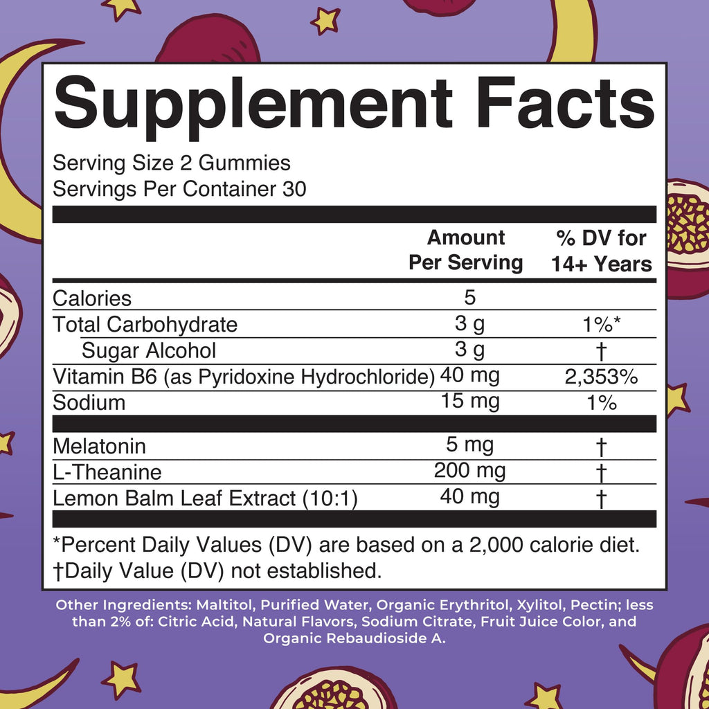 MARYRUTH'S Melatonin 5mg Sleep Gummy with L-Theanine, Lemon Balm, 60 Count