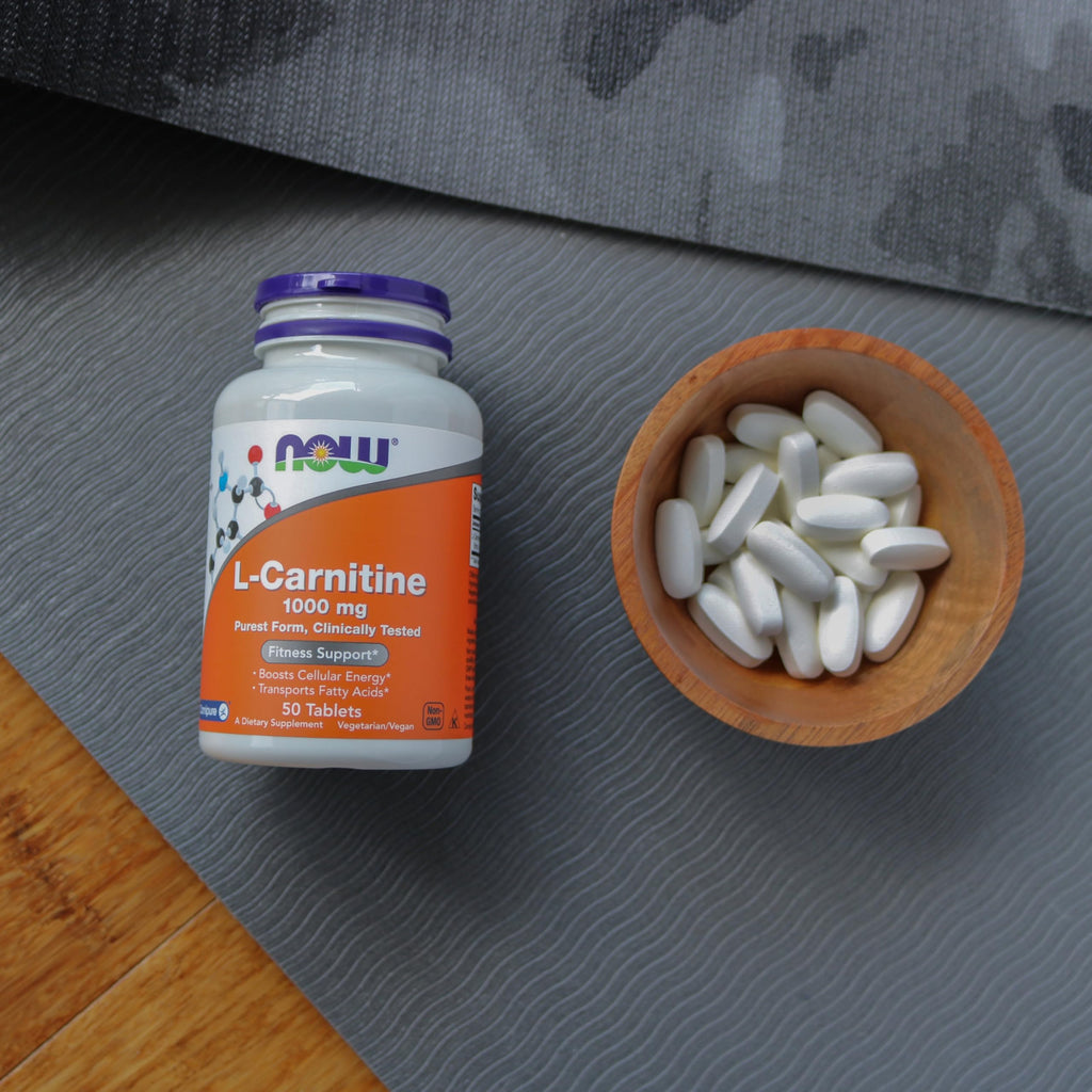 NOW Supplements, L-Carnitine 1,000 mg, Purest Form, Amino Acid, 50 Tabs