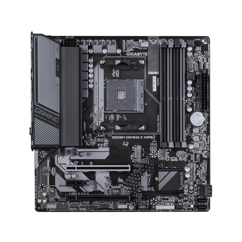 GIGABYTE B550M Gaming X WIFI6 AMD AM4 mATX Motherboard, Supports Ryzen 5000/4000/3000 Series, DDR4, 5+3 Power Phase, 2X M.2, PCIe 4.0, WIFI6, GbE LAN, PCIe EZ-Latch, WiFi EZ-Plug, RGB Fusion