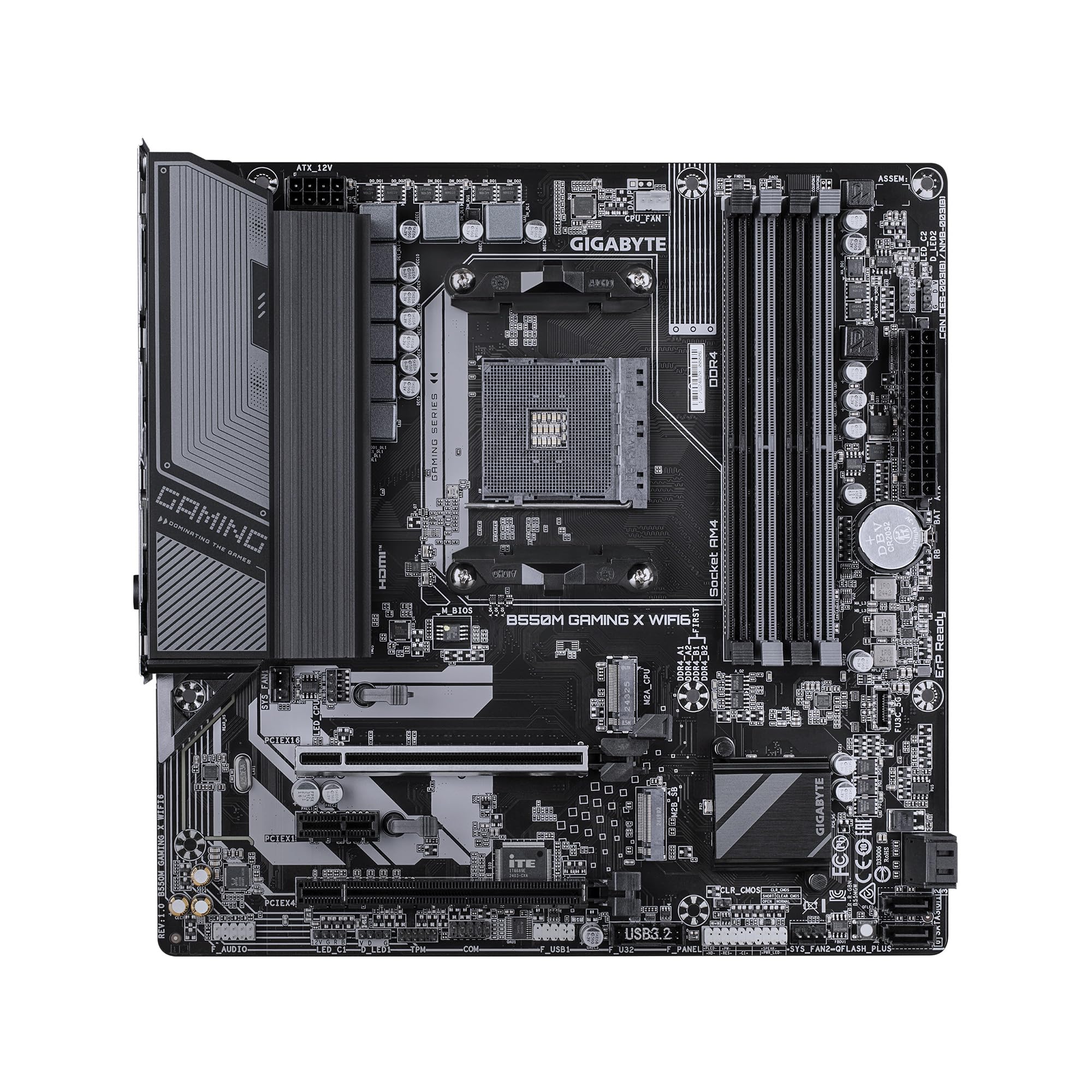 GIGABYTE B550M Gaming X WIFI6 AMD AM4 mATX Motherboard, Supports Ryzen 5000/4000/3000 Series, DDR4, 5+3 Power Phase, 2X M.2, PCIe 4.0, WIFI6, GbE LAN, PCIe EZ-Latch, WiFi EZ-Plug, RGB Fusion