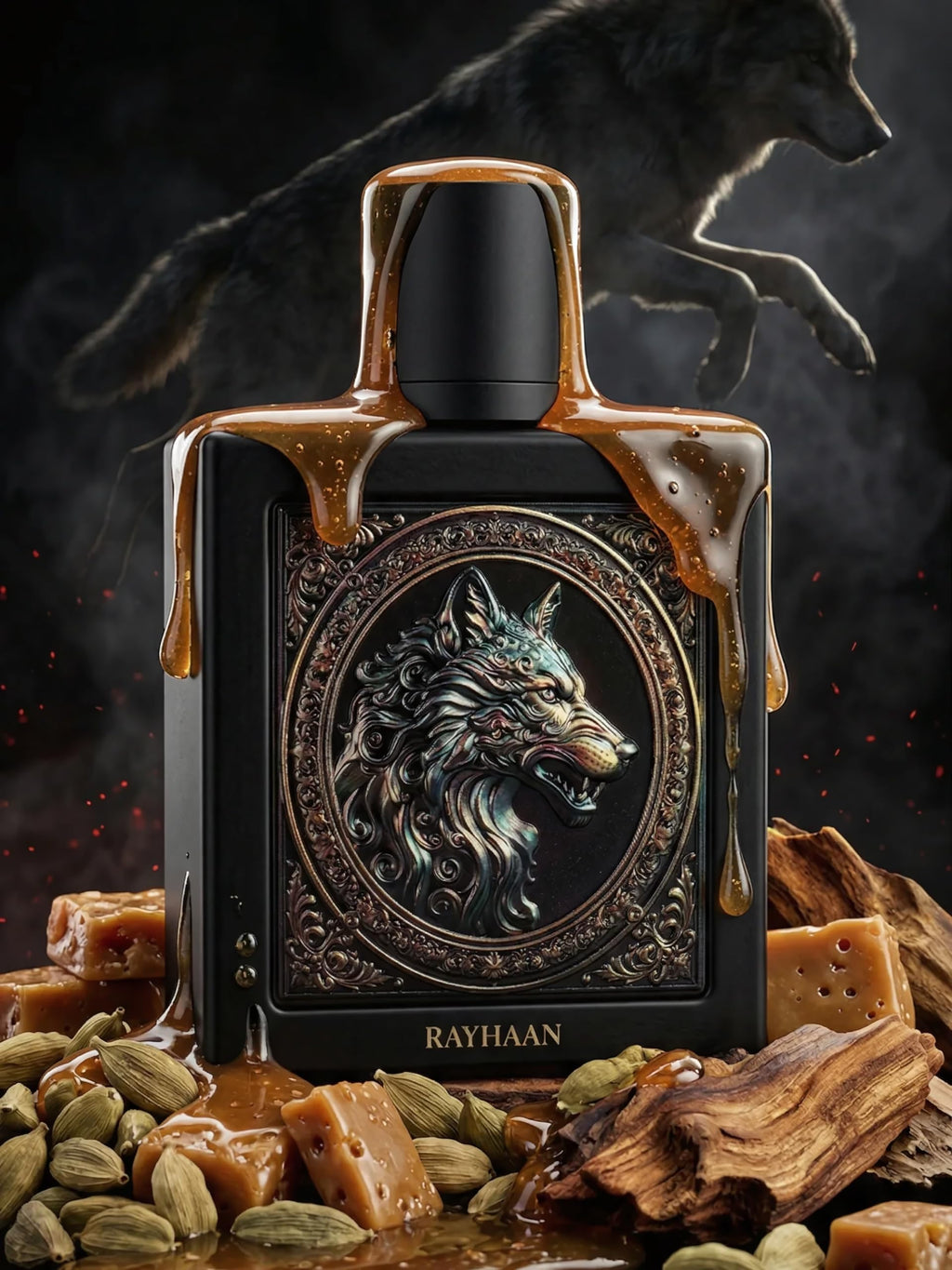 Rayhaan Wolf – Spicy, Gourmand, Amber, Woody – Eau de Parfum Spray Long-Lasting Fragrance for Men, 3.4 Ounce / 100 ml
