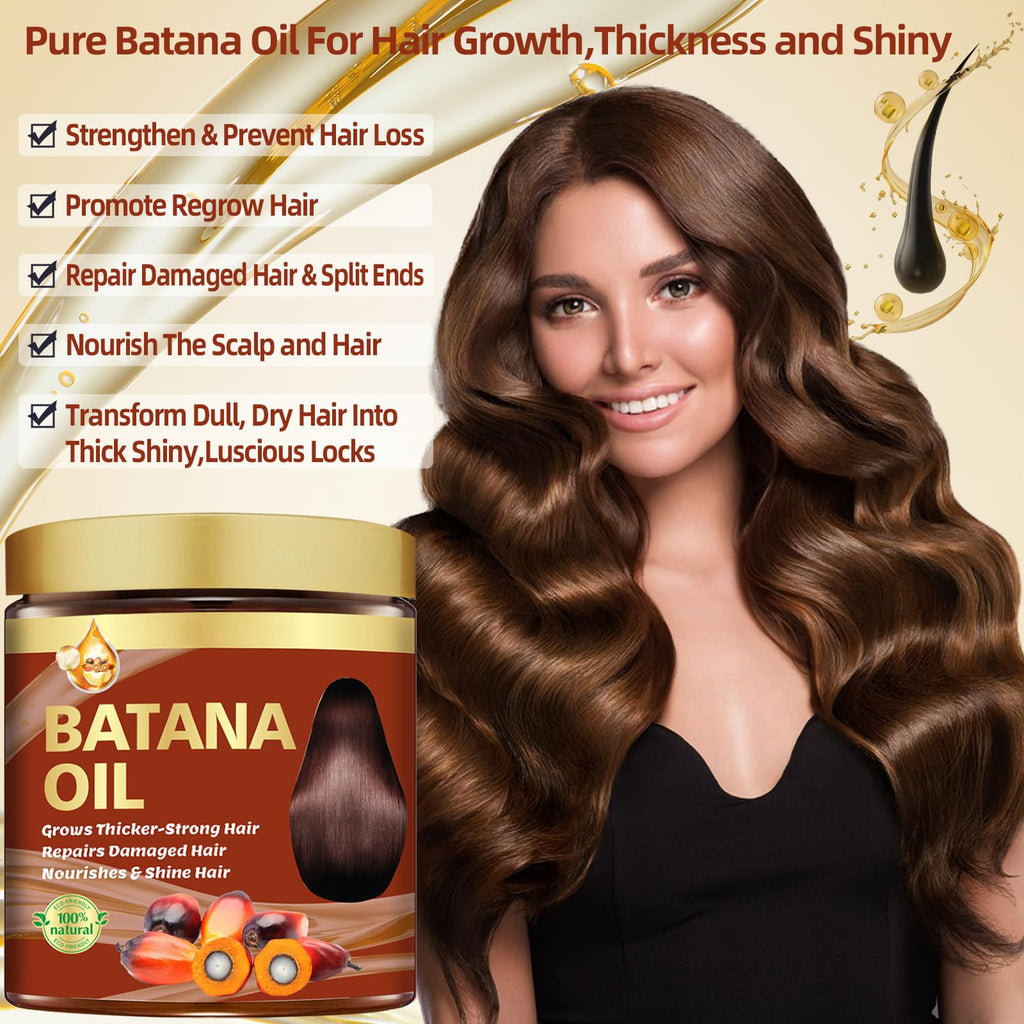 Batana Oil for Hair Growth & Rosemary Oil for Hair Growth,Raw Batana Hair Mask Rosemary Hair Growth Serum,Hair Oil for Dry Damaged Hair,Promotes Hair Thickness for Men Women